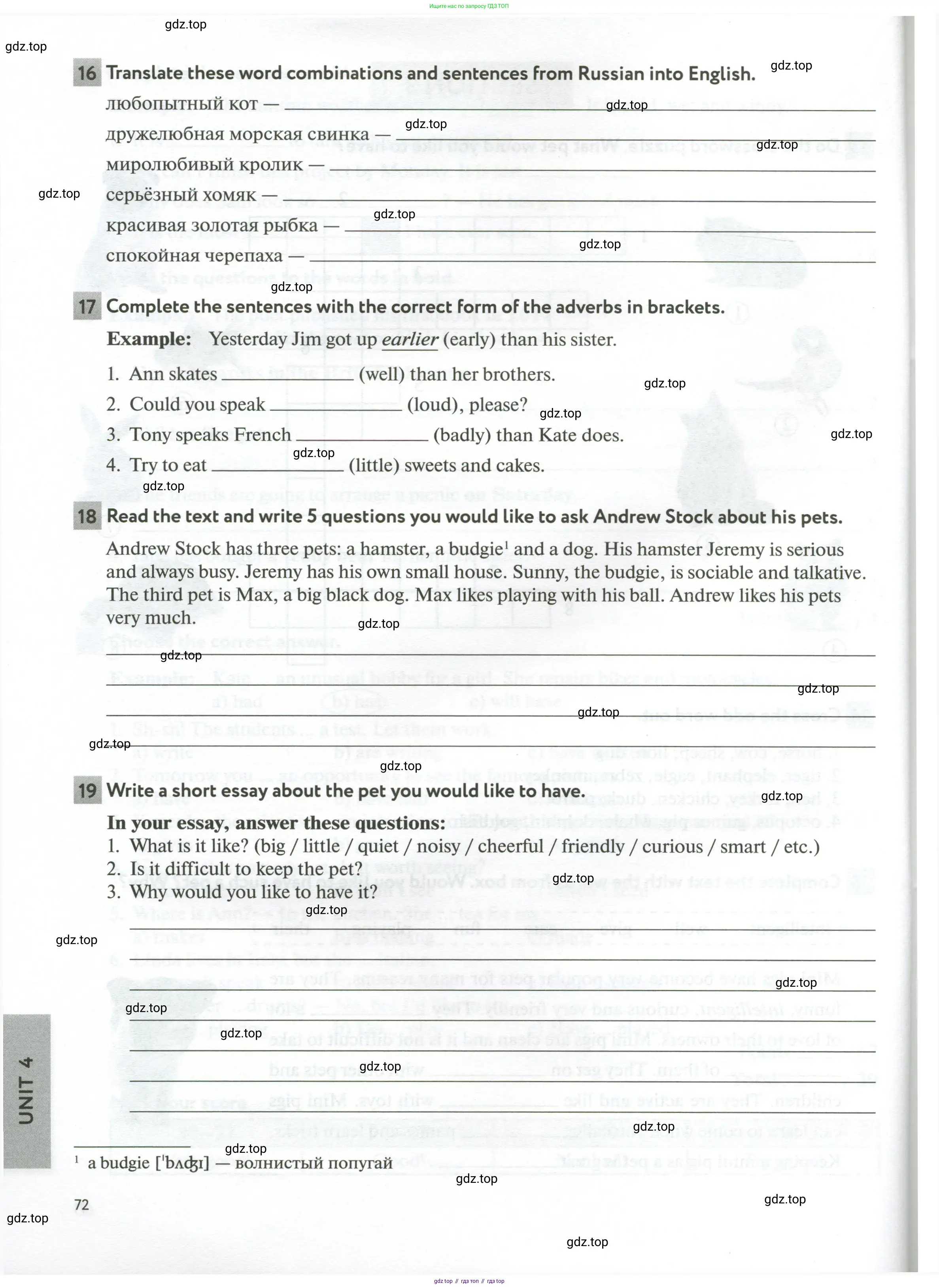 Английский язык (english), 5 класс рабочая тетрадь с контрольными работами (workbook + tests), авторы: Биболетова Мерем Забатовна, Денисенко Ольга Анатольевна, Трубанева Наталия Николаевна, издательство Просвещение, Москва, 2023, страница 72