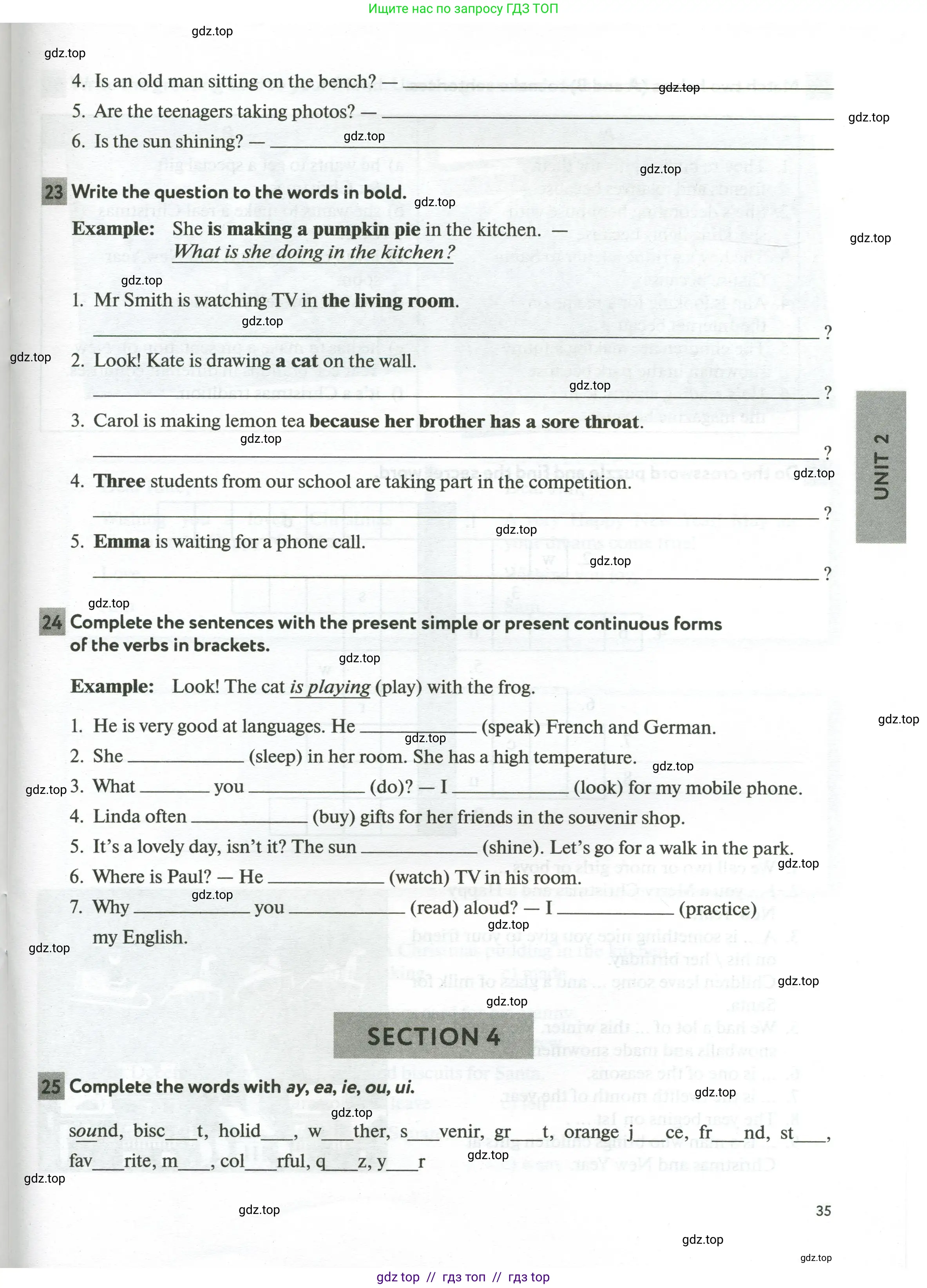 Английский язык (english), 5 класс рабочая тетрадь с контрольными работами (workbook + tests), авторы: Биболетова Мерем Забатовна, Денисенко Ольга Анатольевна, Трубанева Наталия Николаевна, издательство Просвещение, Москва, 2023, страница 35