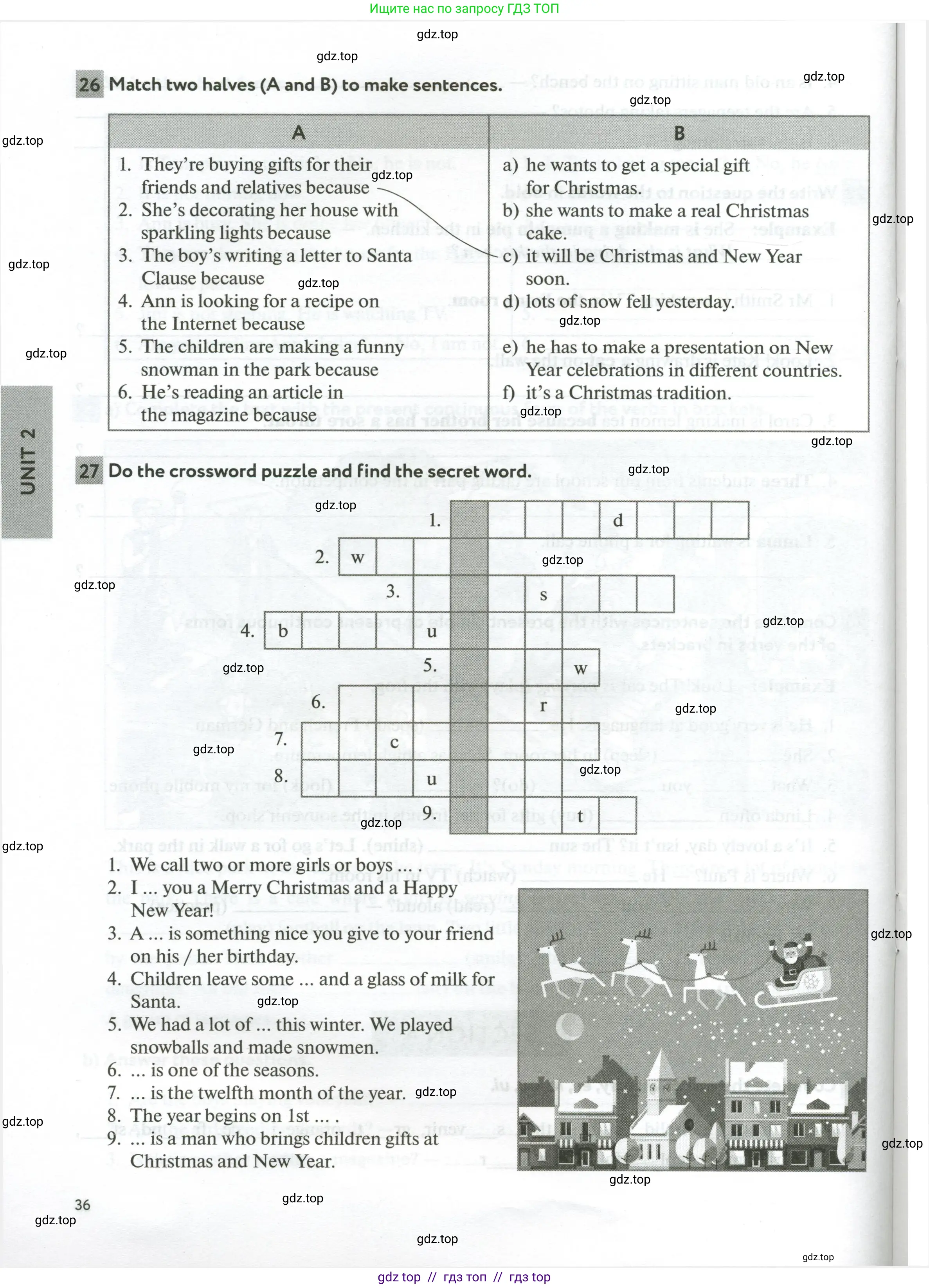 Английский язык (english), 5 класс рабочая тетрадь с контрольными работами (workbook + tests), авторы: Биболетова Мерем Забатовна, Денисенко Ольга Анатольевна, Трубанева Наталия Николаевна, издательство Просвещение, Москва, 2023, страница 36
