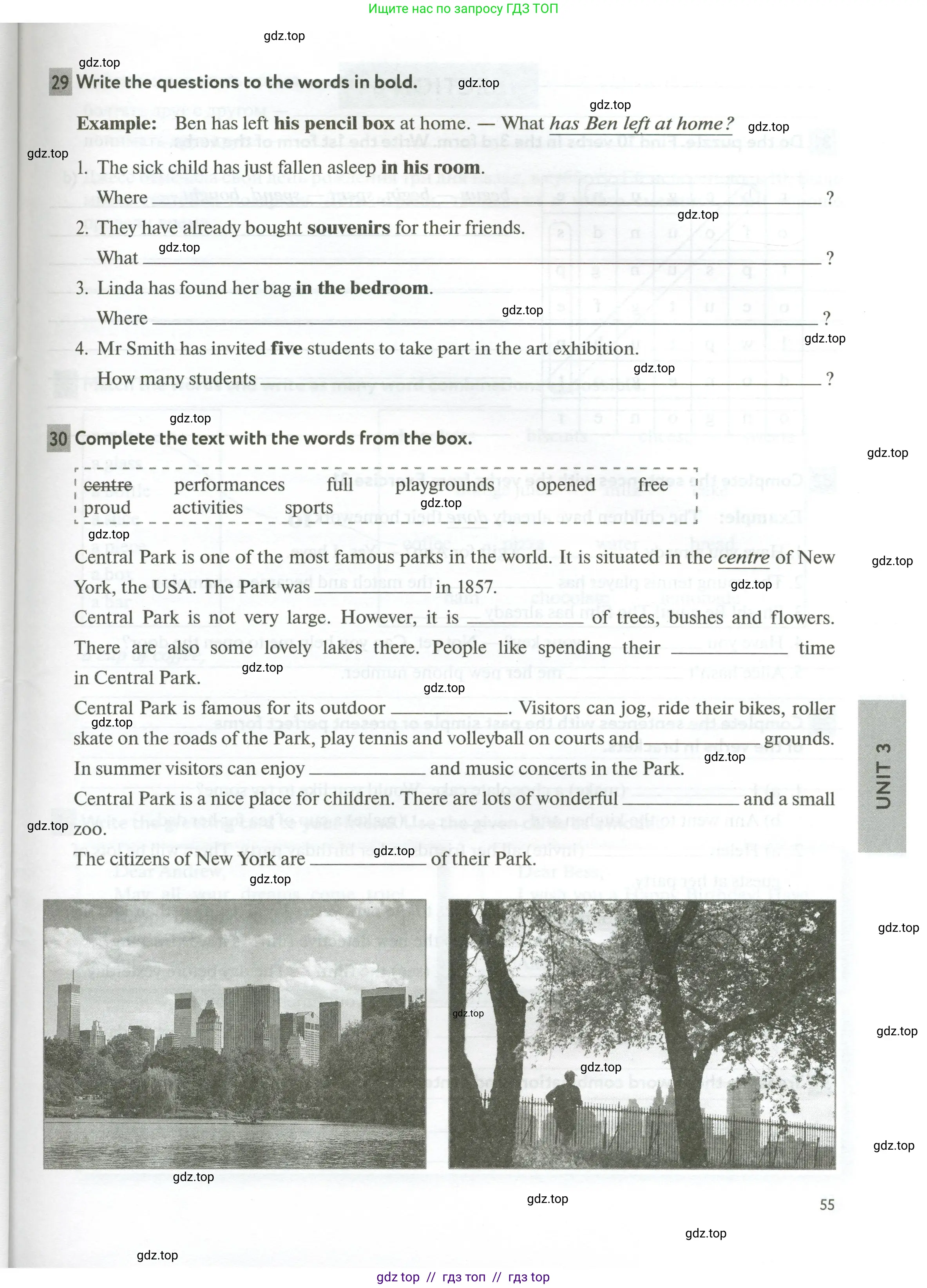 Английский язык (english), 5 класс рабочая тетрадь с контрольными работами (workbook + tests), авторы: Биболетова Мерем Забатовна, Денисенко Ольга Анатольевна, Трубанева Наталия Николаевна, издательство Просвещение, Москва, 2023, страница 55