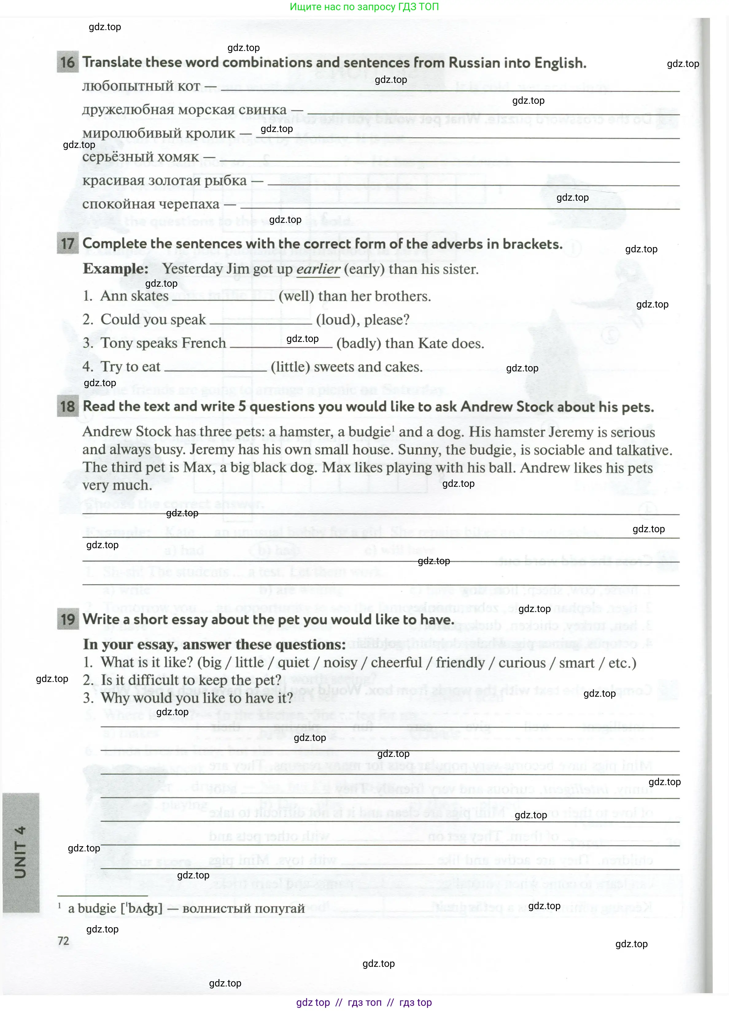 Английский язык (english), 5 класс рабочая тетрадь с контрольными работами (workbook + tests), авторы: Биболетова Мерем Забатовна, Денисенко Ольга Анатольевна, Трубанева Наталия Николаевна, издательство Просвещение, Москва, 2023, страница 72