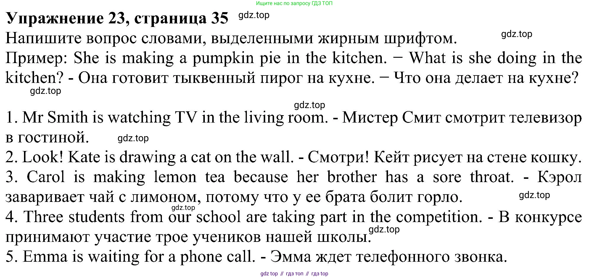 Английский язык (english), 5 класс рабочая тетрадь с контрольными работами (workbook + tests), авторы: Биболетова Мерем Забатовна, Денисенко Ольга Анатольевна, Трубанева Наталия Николаевна, издательство Просвещение, Москва, 2023, страница 35, номер 23, Решение