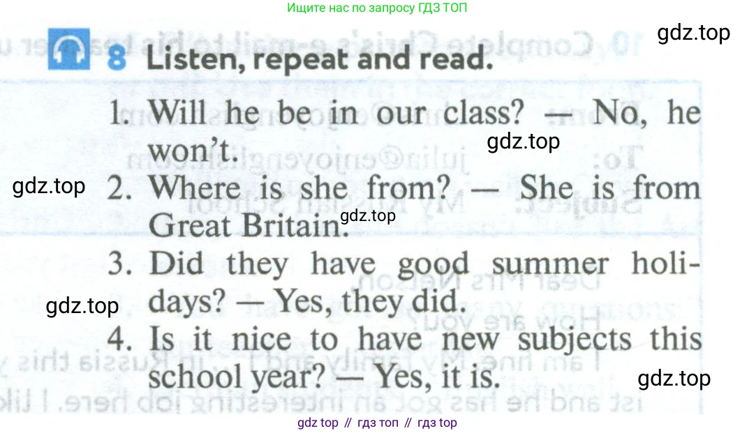 Английский язык (english), 5 класс Учебник (Student's book), авторы: Биболетова Мерем Забатовна, Денисенко Ольга Анатольевна, Трубанева Наталия Николаевна, издательство Просвещение, Москва, 2023, страница 9, номер 8, Условие