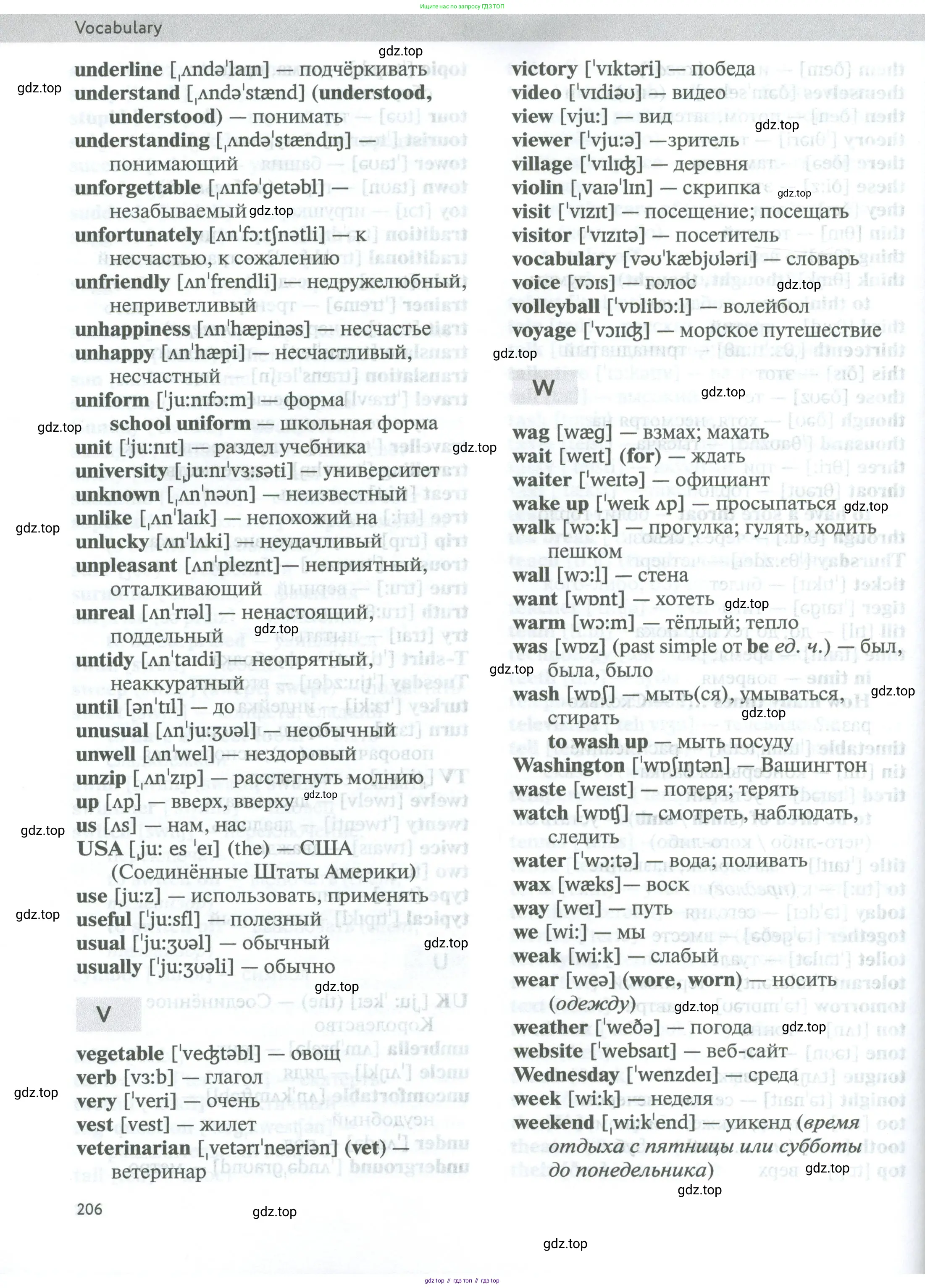 Английский язык (english), 5 класс Учебник (Student's book), авторы: Биболетова Мерем Забатовна, Денисенко Ольга Анатольевна, Трубанева Наталия Николаевна, издательство Просвещение, Москва, 2023, страница 206