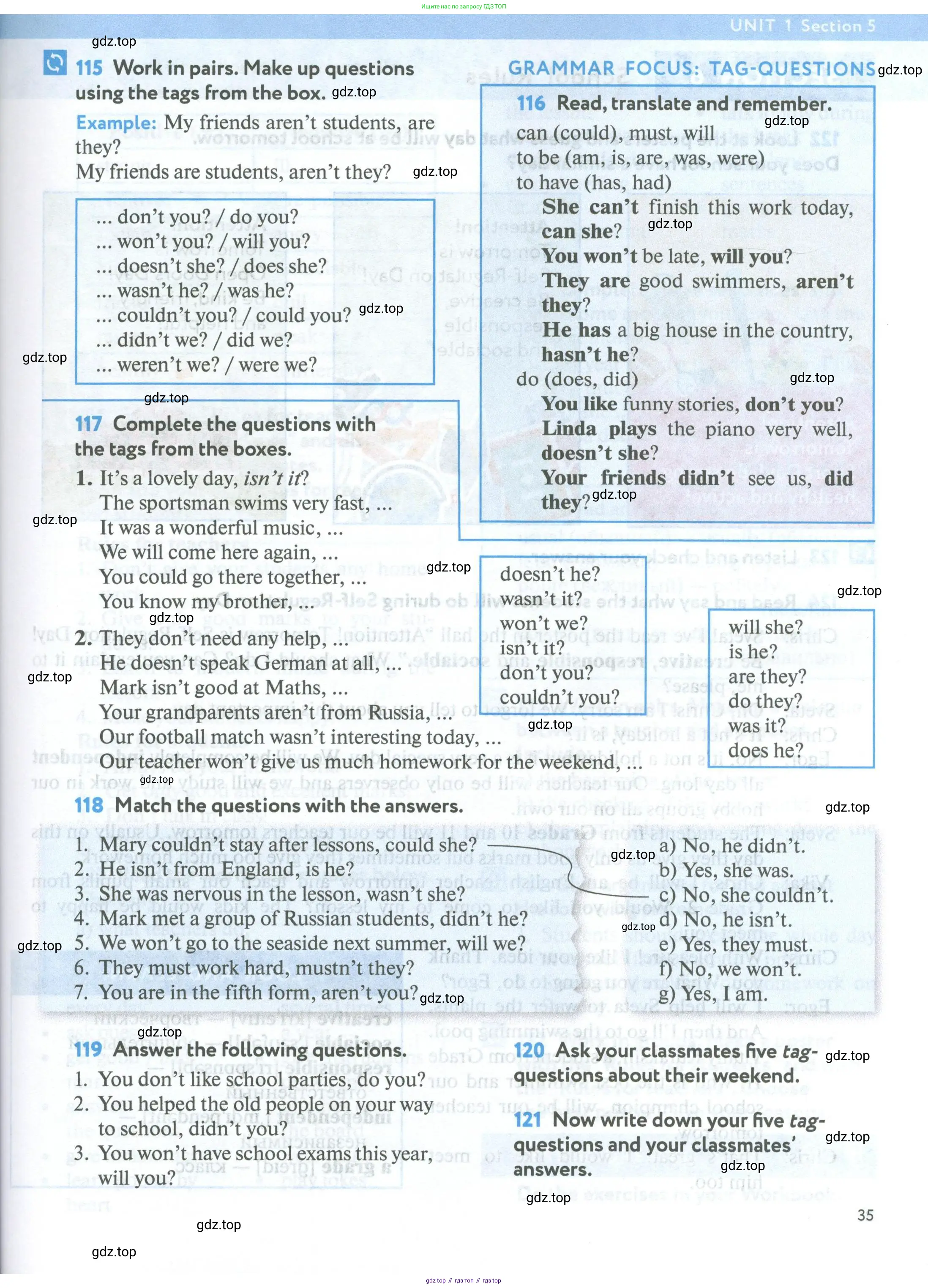 Английский язык (english), 5 класс Учебник (Student's book), авторы: Биболетова Мерем Забатовна, Денисенко Ольга Анатольевна, Трубанева Наталия Николаевна, издательство Просвещение, Москва, 2023, страница 35