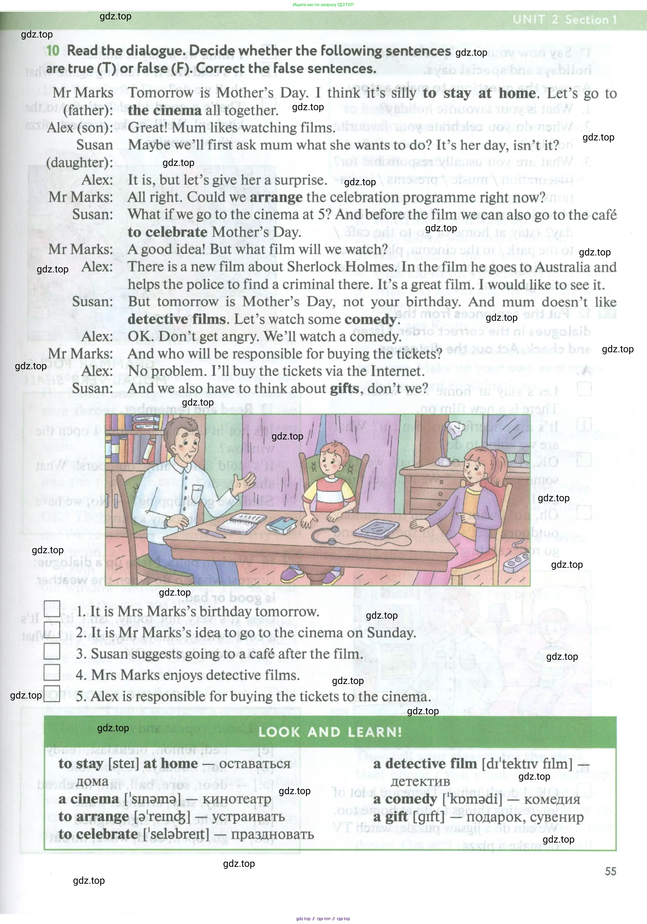 Английский язык (english), 5 класс Учебник (Student's book), авторы: Биболетова Мерем Забатовна, Денисенко Ольга Анатольевна, Трубанева Наталия Николаевна, издательство Просвещение, Москва, 2023, страница 55