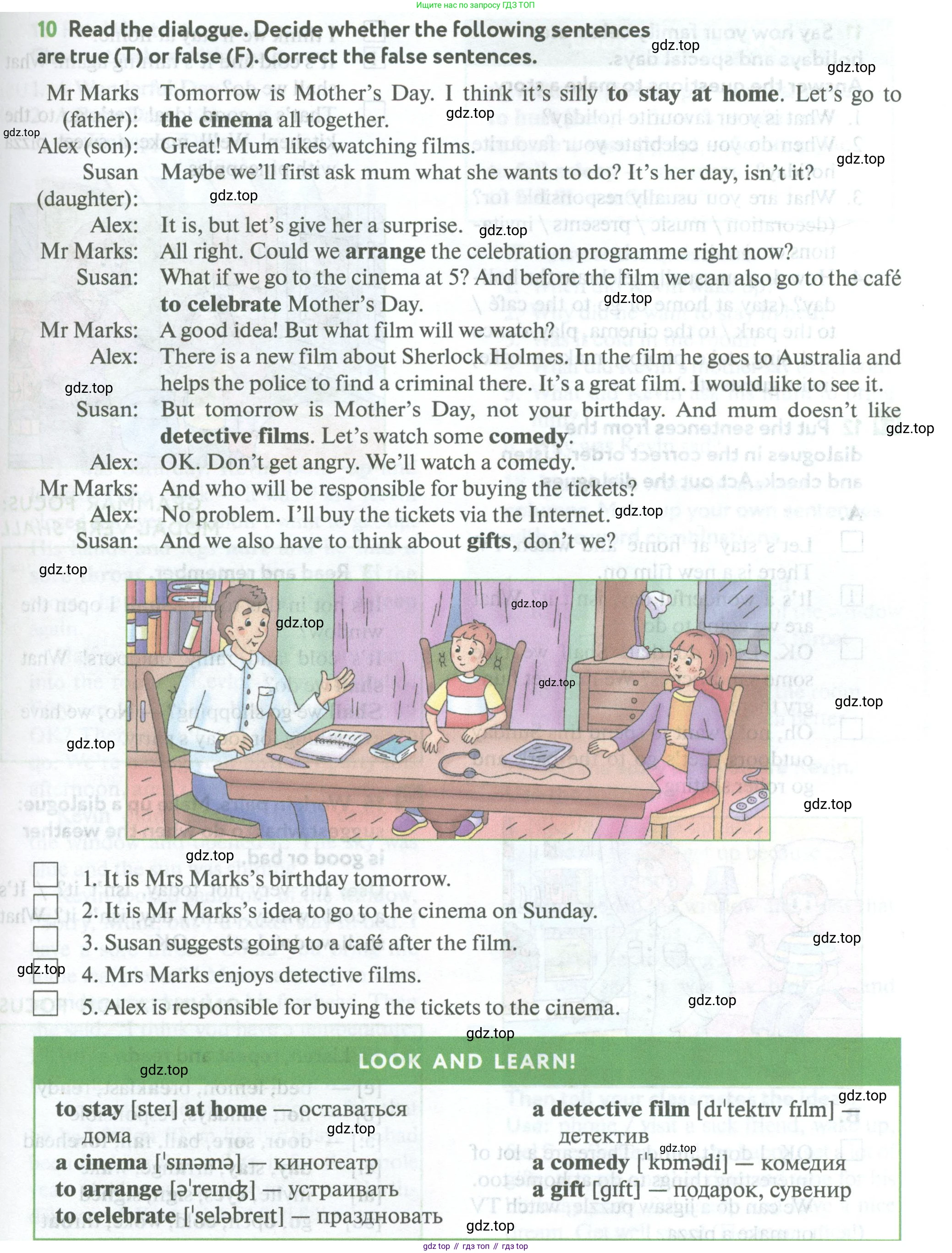 Английский язык (english), 5 класс Учебник (Student's book), авторы: Биболетова Мерем Забатовна, Денисенко Ольга Анатольевна, Трубанева Наталия Николаевна, издательство Просвещение, Москва, 2023, страница 55, номер 10, Условие