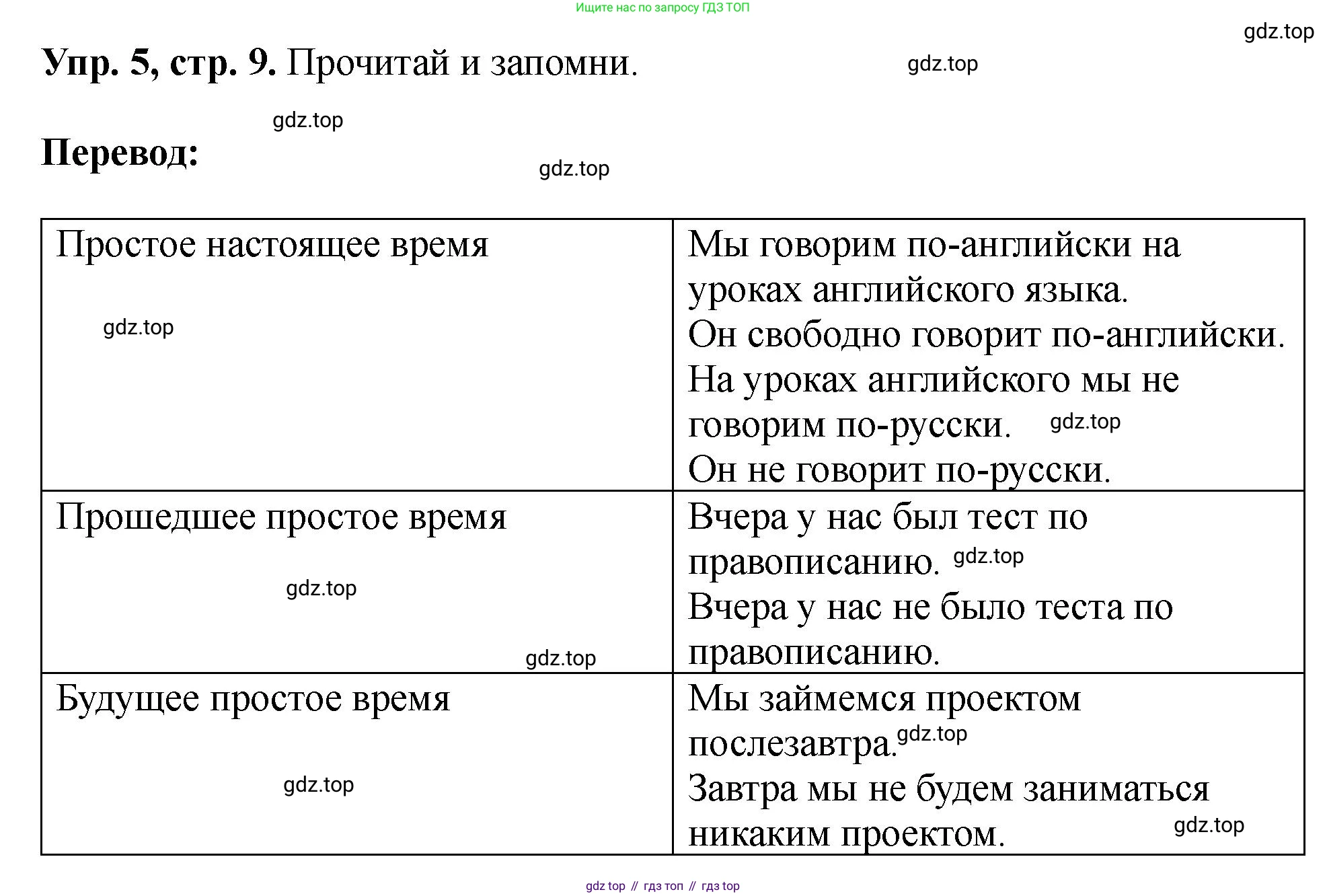 Английский язык (english), 5 класс Учебник (Student's book), авторы: Биболетова Мерем Забатовна, Денисенко Ольга Анатольевна, Трубанева Наталия Николаевна, издательство Просвещение, Москва, 2023, страница 9, номер 5, Решение