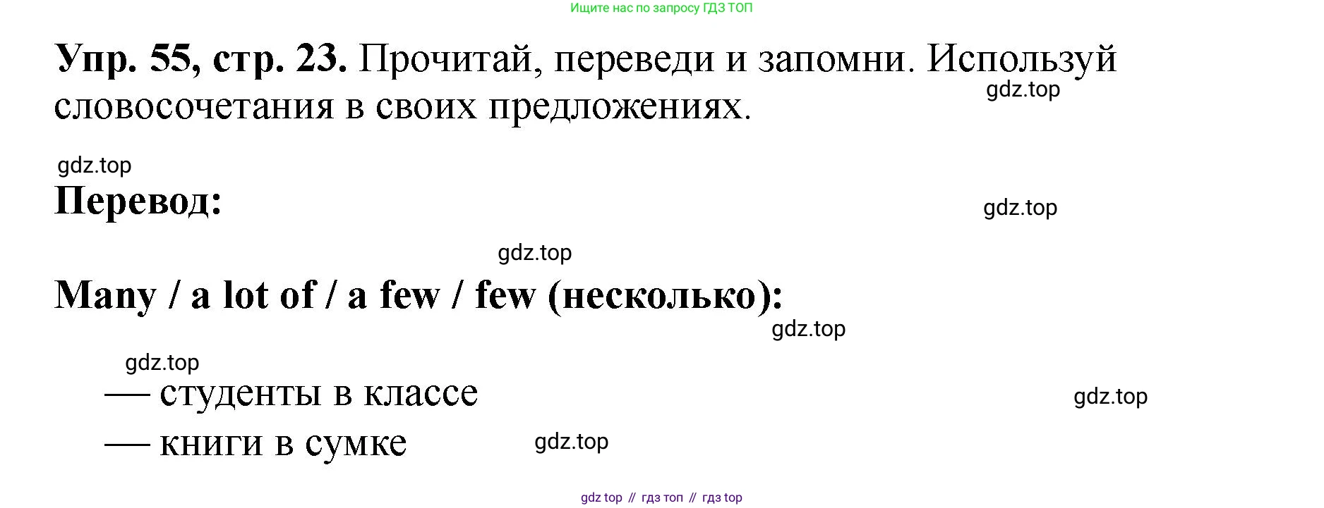 Английский язык (english), 5 класс Учебник (Student's book), авторы: Биболетова Мерем Забатовна, Денисенко Ольга Анатольевна, Трубанева Наталия Николаевна, издательство Просвещение, Москва, 2023, страница 23, номер 55, Решение