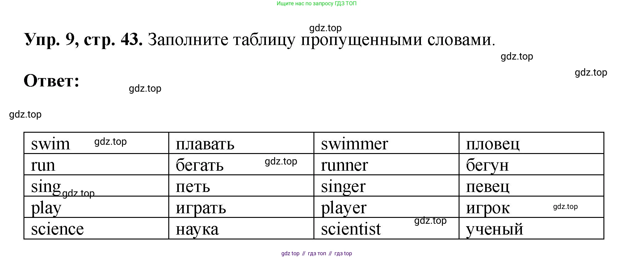 Английский язык (english), 5 класс Учебник (Student's book), авторы: Биболетова Мерем Забатовна, Денисенко Ольга Анатольевна, Трубанева Наталия Николаевна, издательство Просвещение, Москва, 2023, страница 43, номер 9, Решение