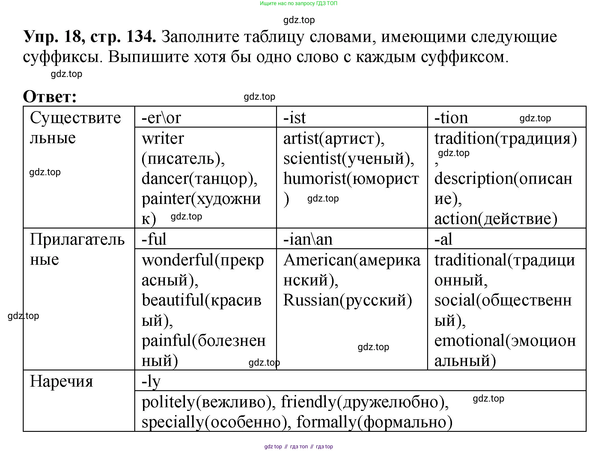 Английский язык (english), 5 класс Учебник (Student's book), авторы: Биболетова Мерем Забатовна, Денисенко Ольга Анатольевна, Трубанева Наталия Николаевна, издательство Просвещение, Москва, 2023, страница 134, номер 18, Решение