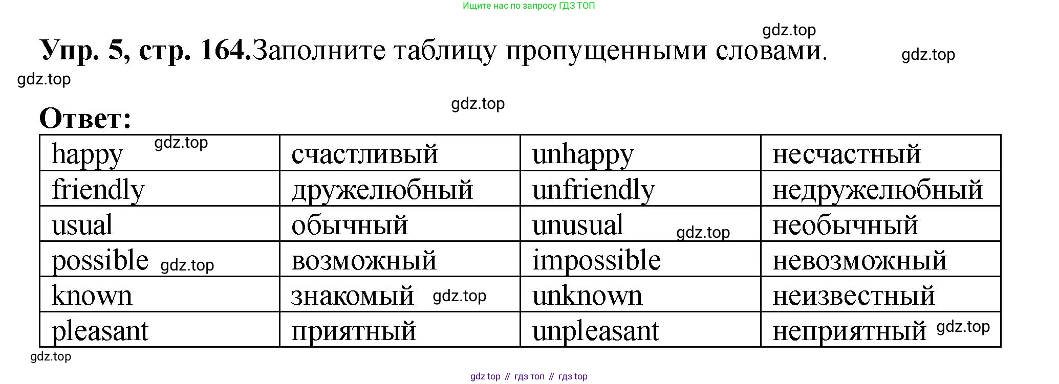 Английский язык (english), 5 класс Учебник (Student's book), авторы: Биболетова Мерем Забатовна, Денисенко Ольга Анатольевна, Трубанева Наталия Николаевна, издательство Просвещение, Москва, 2023, страница 164, номер 5, Решение
