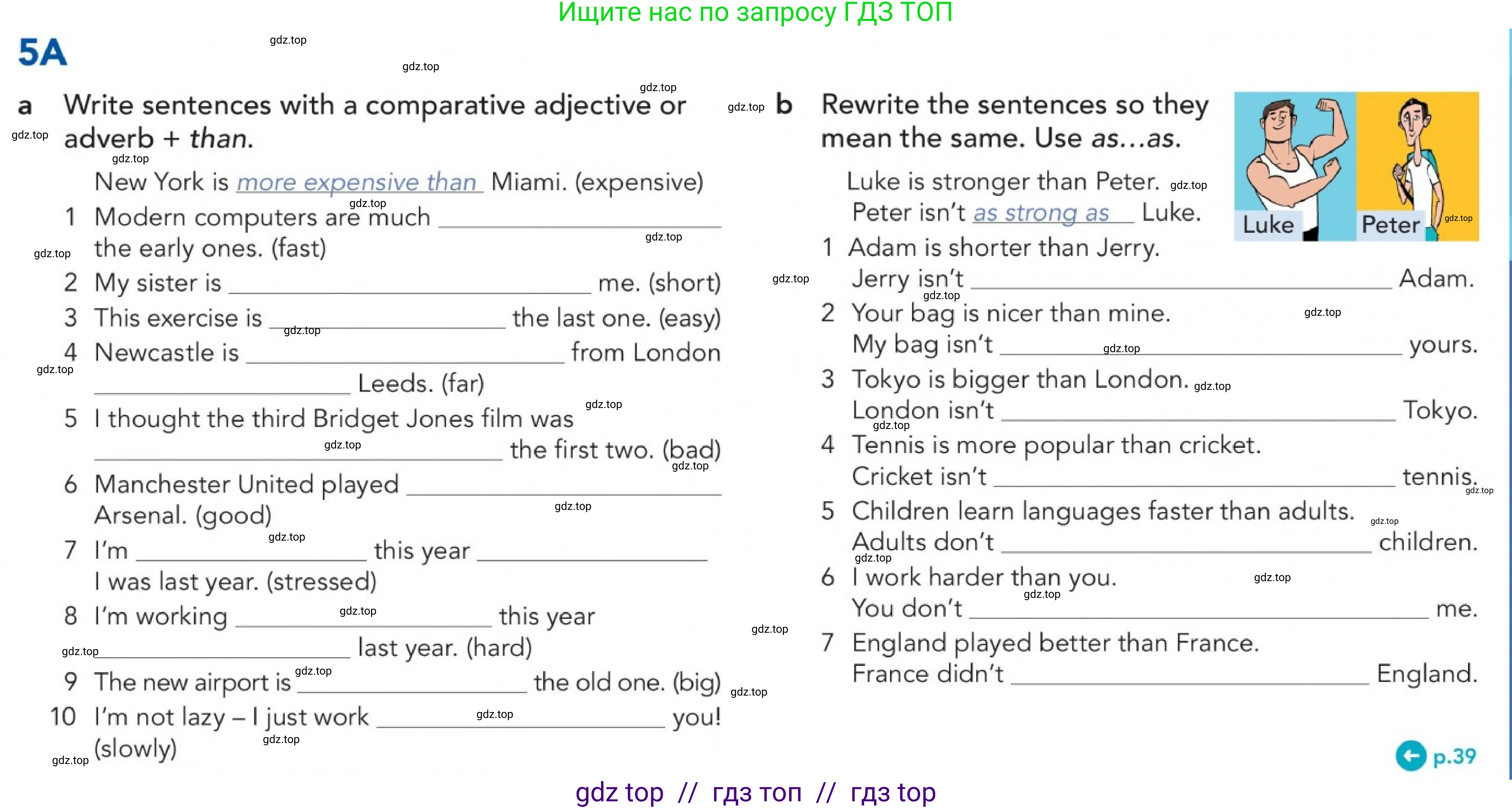 Английский язык (english), 5-11 класс Учебник (Student's book), авторы: Latham-Koenig Christina, Oxenden Clive, Lambert Jerry, издательство Oxford University Press, Москва, белого цвета, страница 39, номер 3, Условие (продолжение 3)