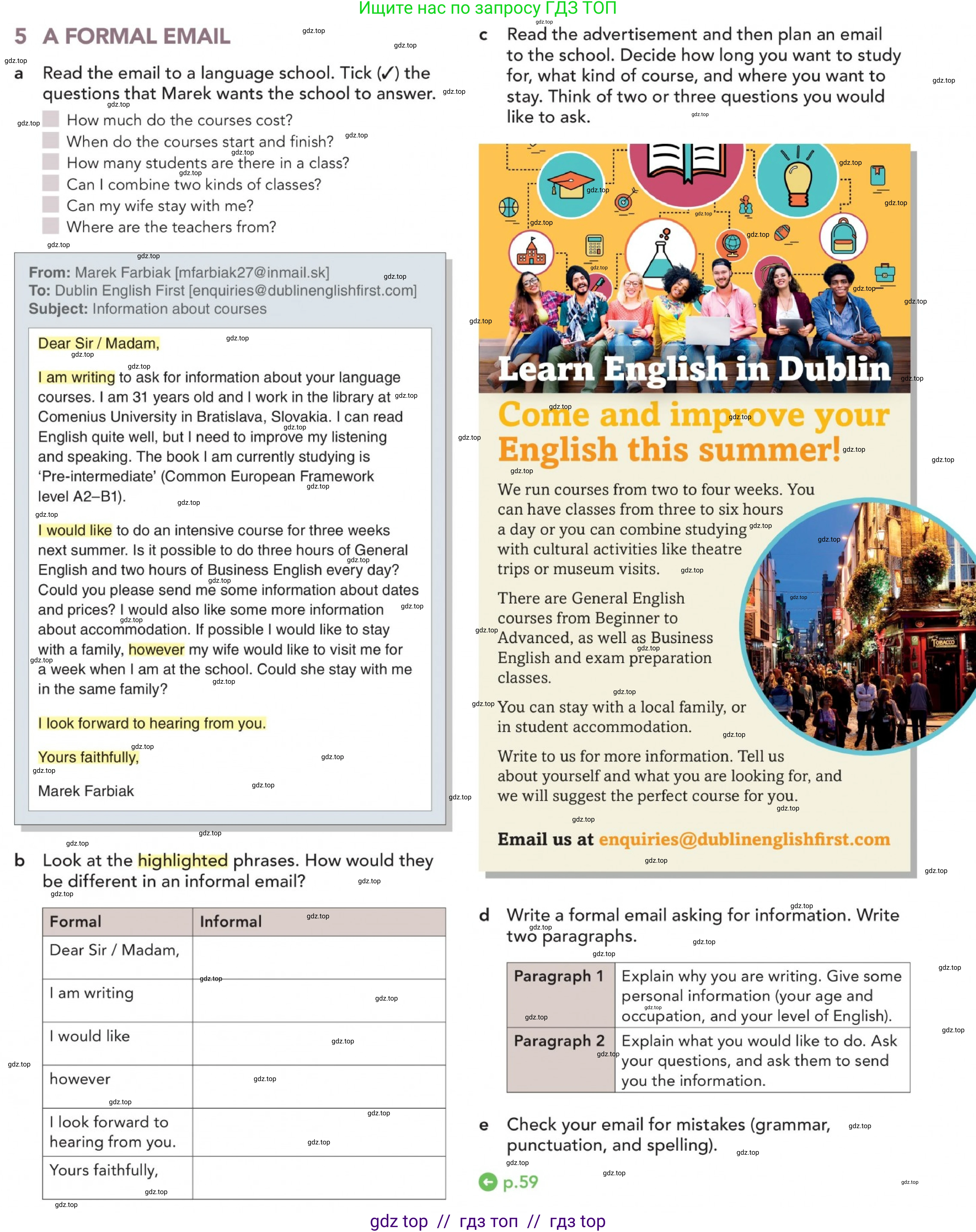 Английский язык (english), 5-11 класс Учебник (Student's book), авторы: Latham-Koenig Christina, Oxenden Clive, Lambert Jerry, издательство Oxford University Press, Москва, белого цвета, страница 59, номер 6, Условие (продолжение 2)