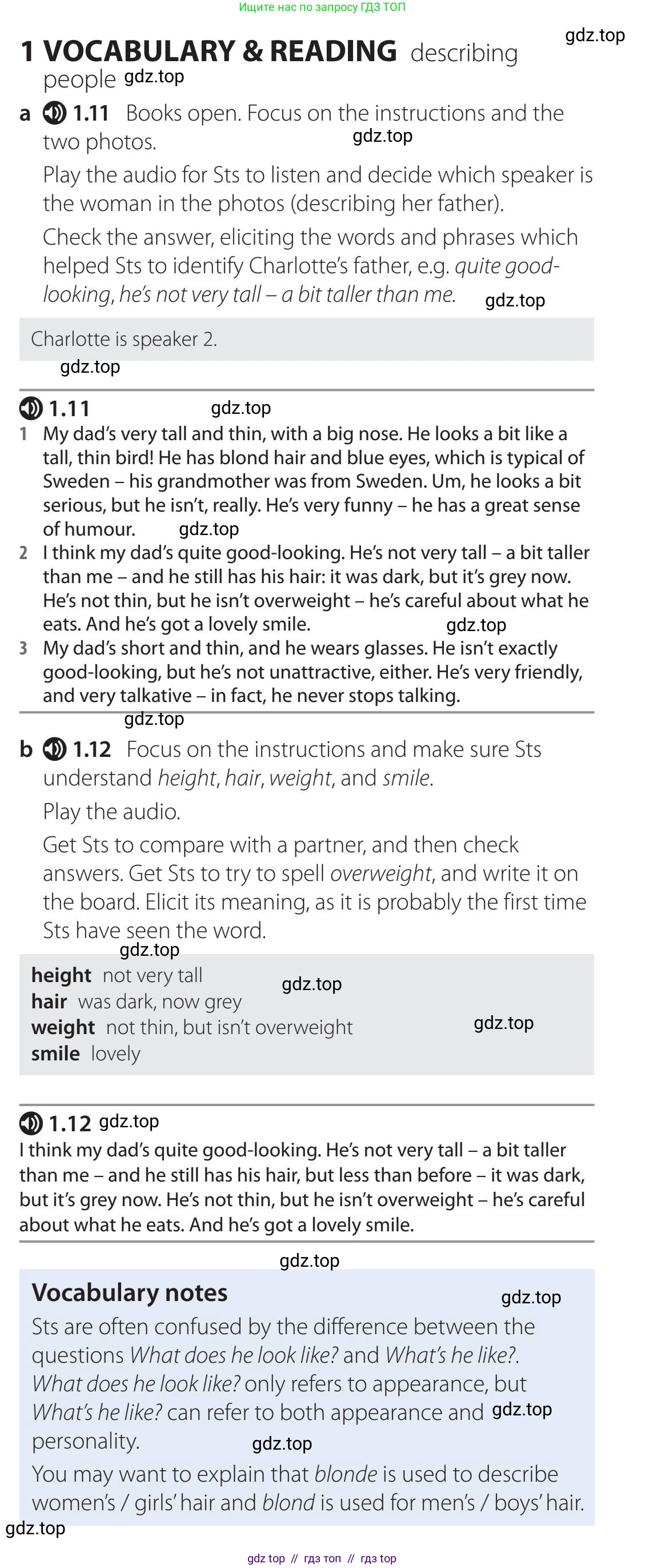 Английский язык (english), 5-11 класс Учебник (Student's book), авторы: Latham-Koenig Christina, Oxenden Clive, Lambert Jerry, издательство Oxford University Press, Москва, белого цвета, страница 8, номер 1, Teacher's Guide