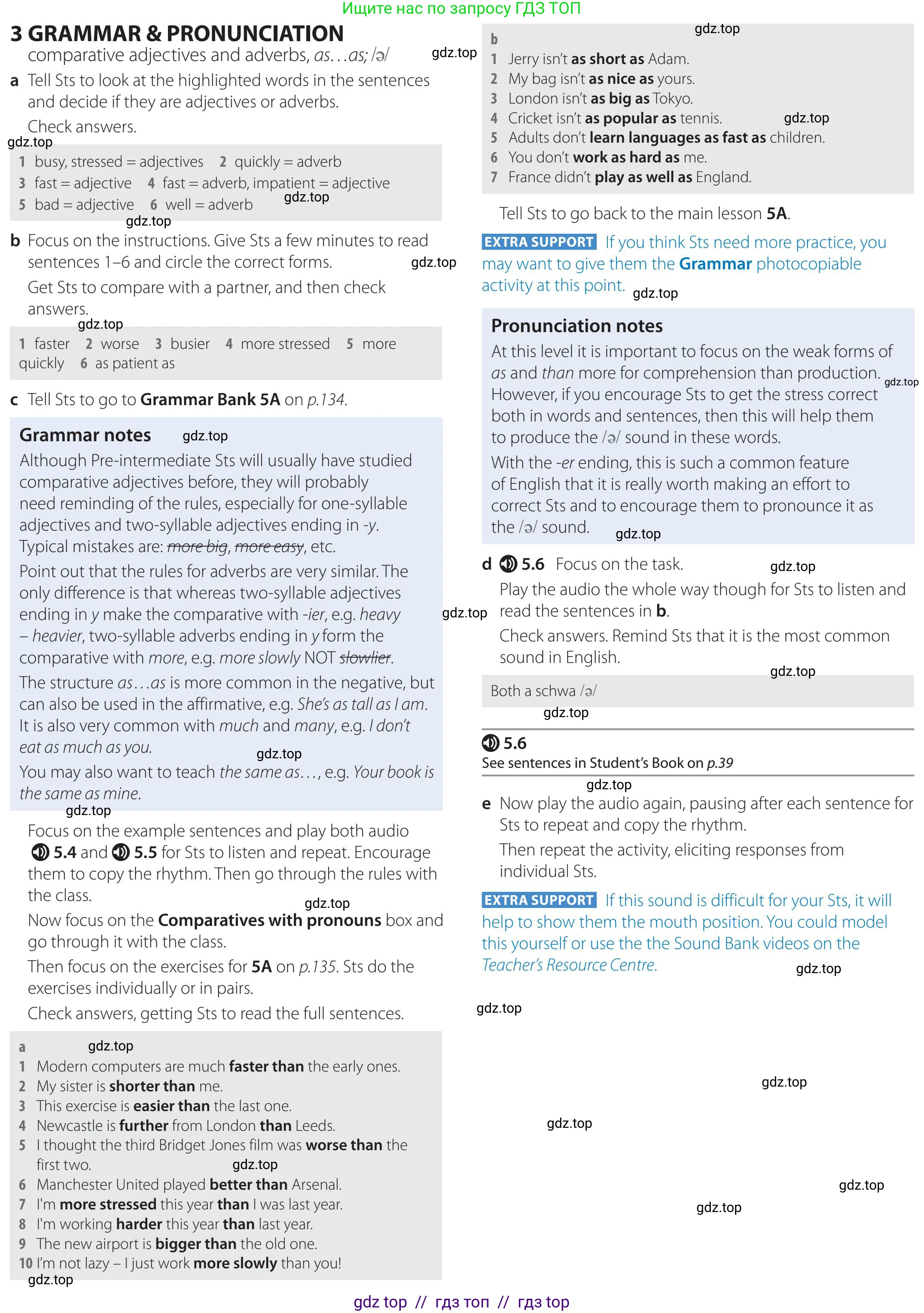 Английский язык (english), 5-11 класс Учебник (Student's book), авторы: Latham-Koenig Christina, Oxenden Clive, Lambert Jerry, издательство Oxford University Press, Москва, белого цвета, страница 39, номер 3, Teacher's Guide