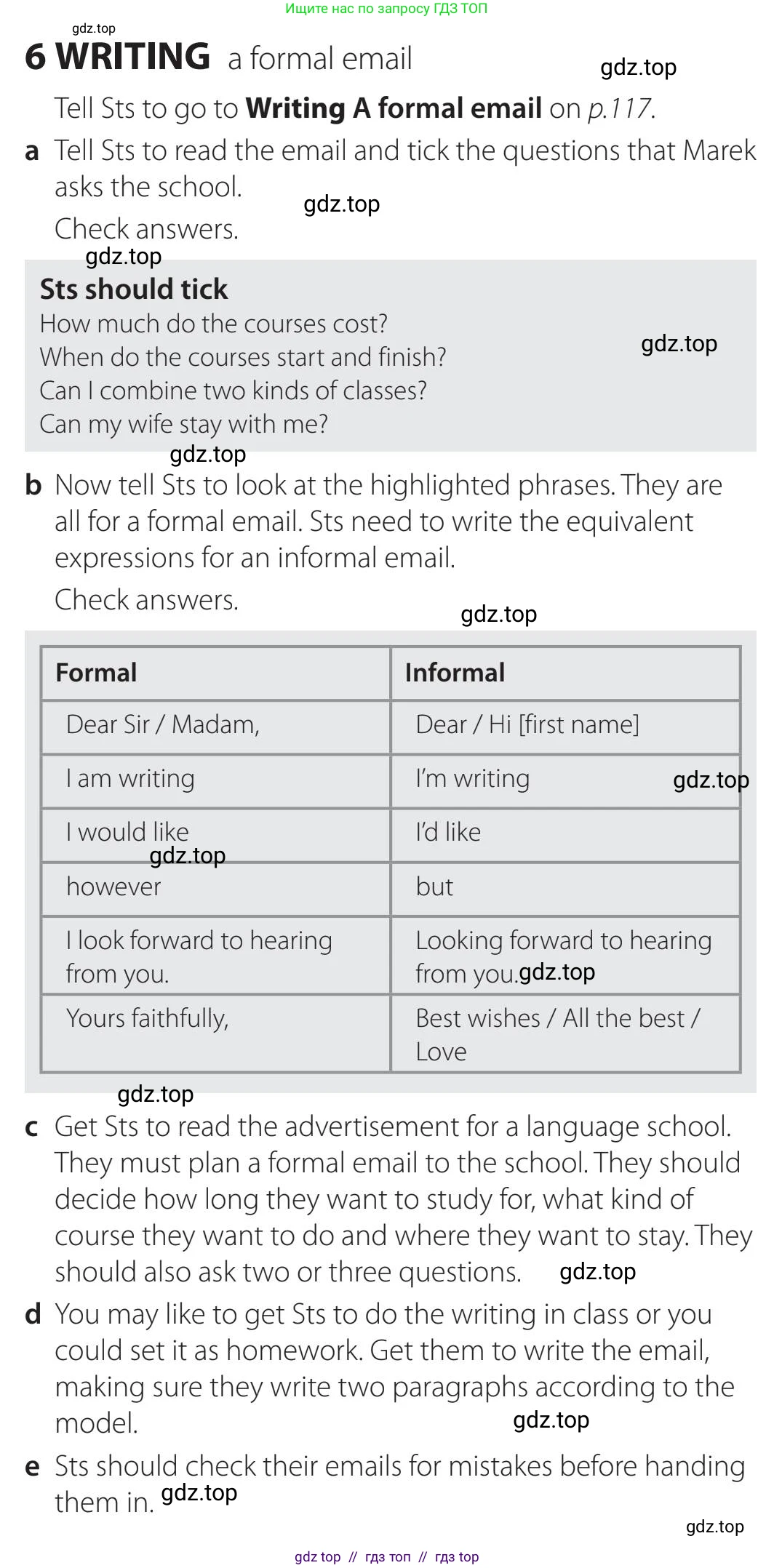 Английский язык (english), 5-11 класс Учебник (Student's book), авторы: Latham-Koenig Christina, Oxenden Clive, Lambert Jerry, издательство Oxford University Press, Москва, белого цвета, страница 59, номер 6, Teacher's Guide