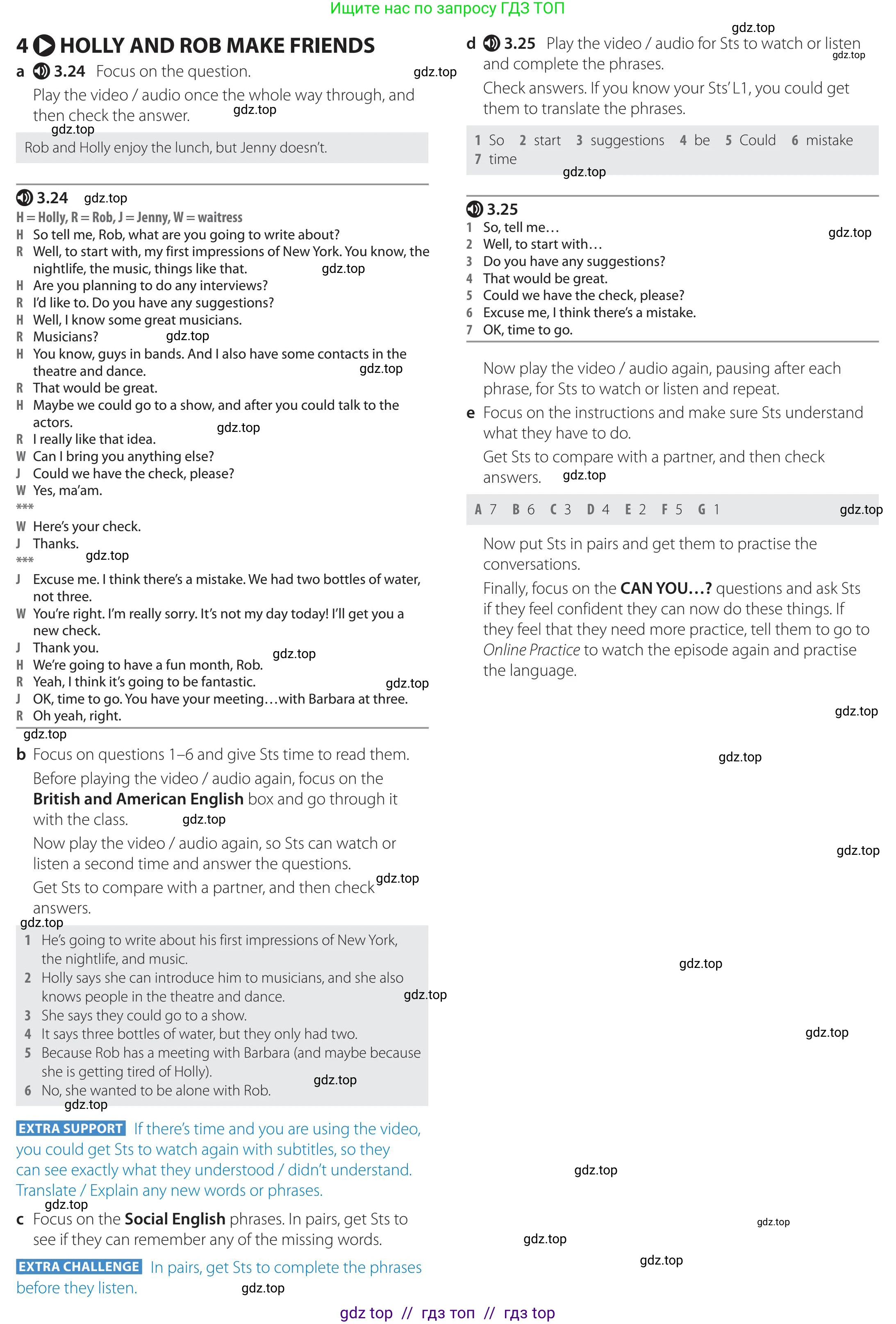 Английский язык (english), 5-11 класс Учебник (Student's book), авторы: Latham-Koenig Christina, Oxenden Clive, Lambert Jerry, издательство Oxford University Press, Москва, белого цвета, страница 29, номер 4, Teacher's Guide