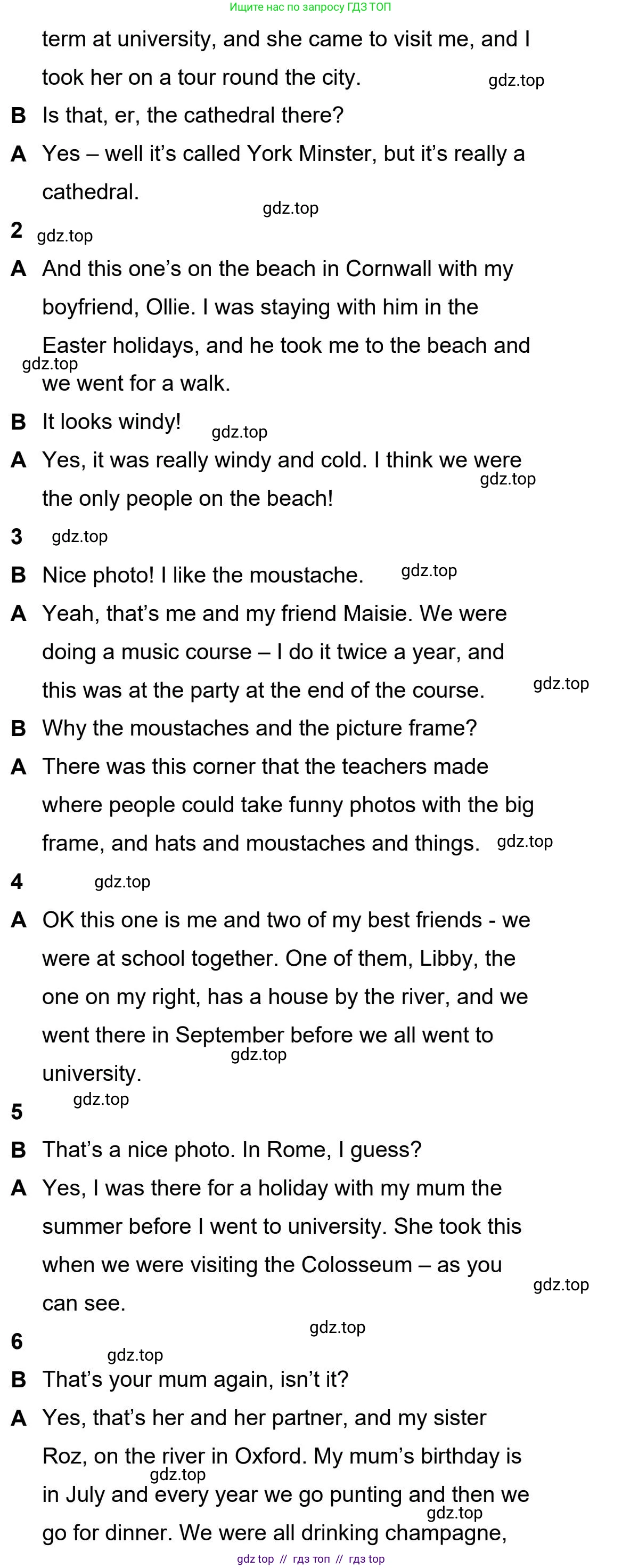 Английский язык (english), 5-11 класс Учебник (Student's book), авторы: Latham-Koenig Christina, Oxenden Clive, Lambert Jerry, издательство Oxford University Press, Москва, белого цвета, страница 17, номер 4, Student’s Book Audioscript (продолжение 2)