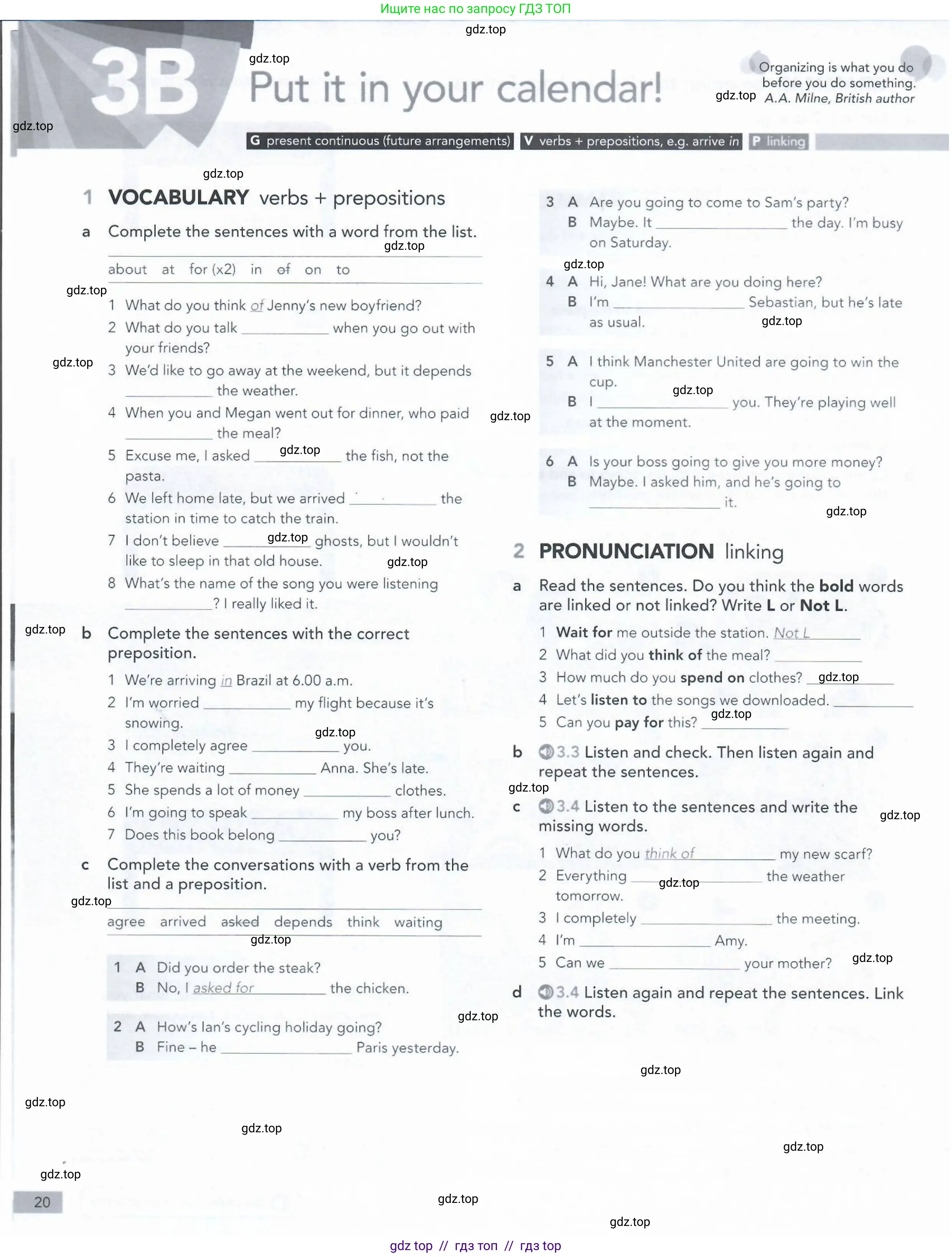 Английский язык (english), 5-11 класс Рабочая тетрадь (workbook), авторы: Latham-Koenig Christina, Oxenden Clive, Lambert Jerry, Seligson Paul, Duckworth Michael, издательство Oxford University Press, Москва, 2019, страница 20