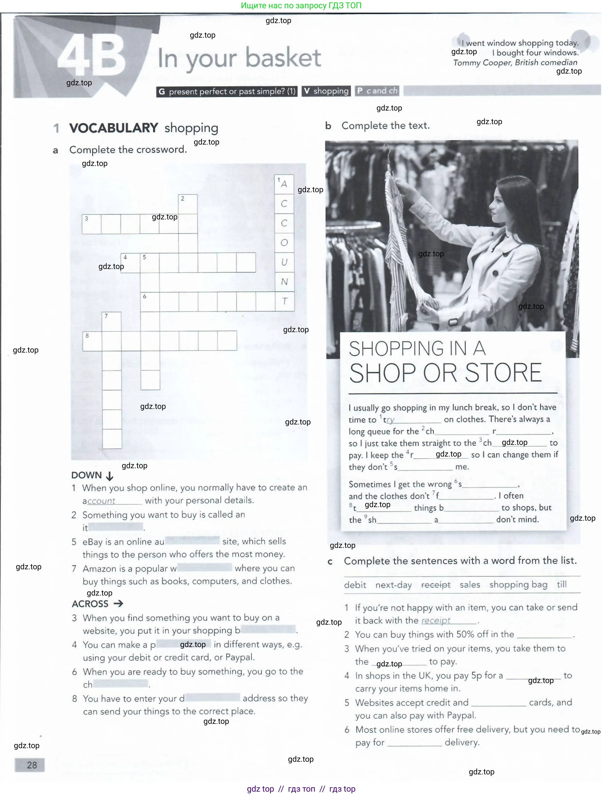 Английский язык (english), 5-11 класс Рабочая тетрадь (workbook), авторы: Latham-Koenig Christina, Oxenden Clive, Lambert Jerry, Seligson Paul, Duckworth Michael, издательство Oxford University Press, Москва, 2019, страница 28