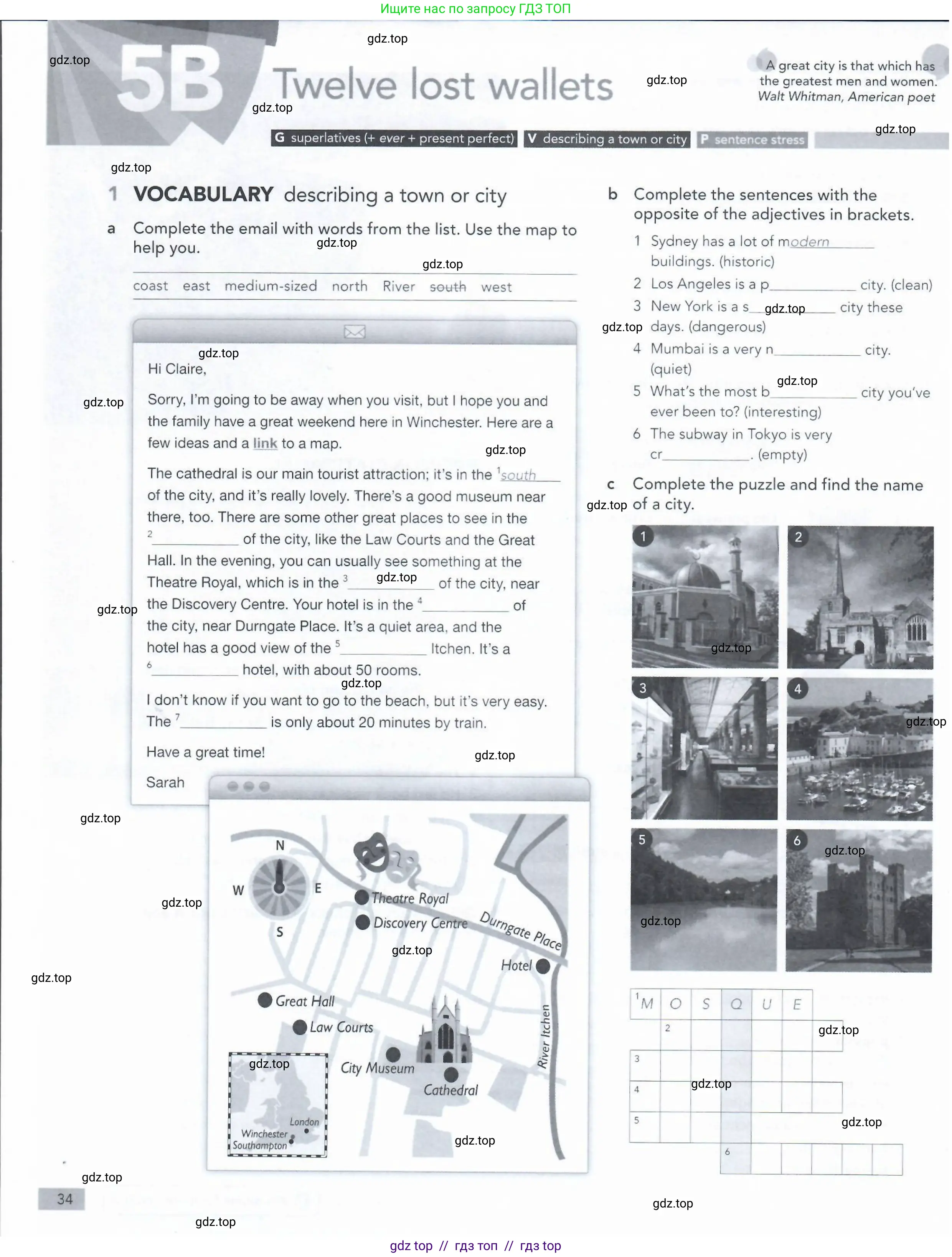 Английский язык (english), 5-11 класс Рабочая тетрадь (workbook), авторы: Latham-Koenig Christina, Oxenden Clive, Lambert Jerry, Seligson Paul, Duckworth Michael, издательство Oxford University Press, Москва, 2019, страница 34