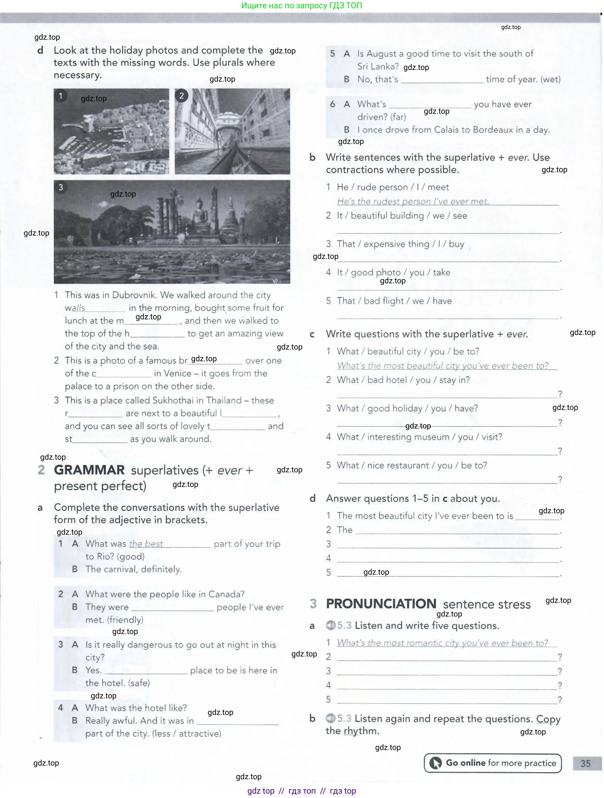 Английский язык (english), 5-11 класс Рабочая тетрадь (workbook), авторы: Latham-Koenig Christina, Oxenden Clive, Lambert Jerry, Seligson Paul, Duckworth Michael, издательство Oxford University Press, Москва, 2019, страница 35