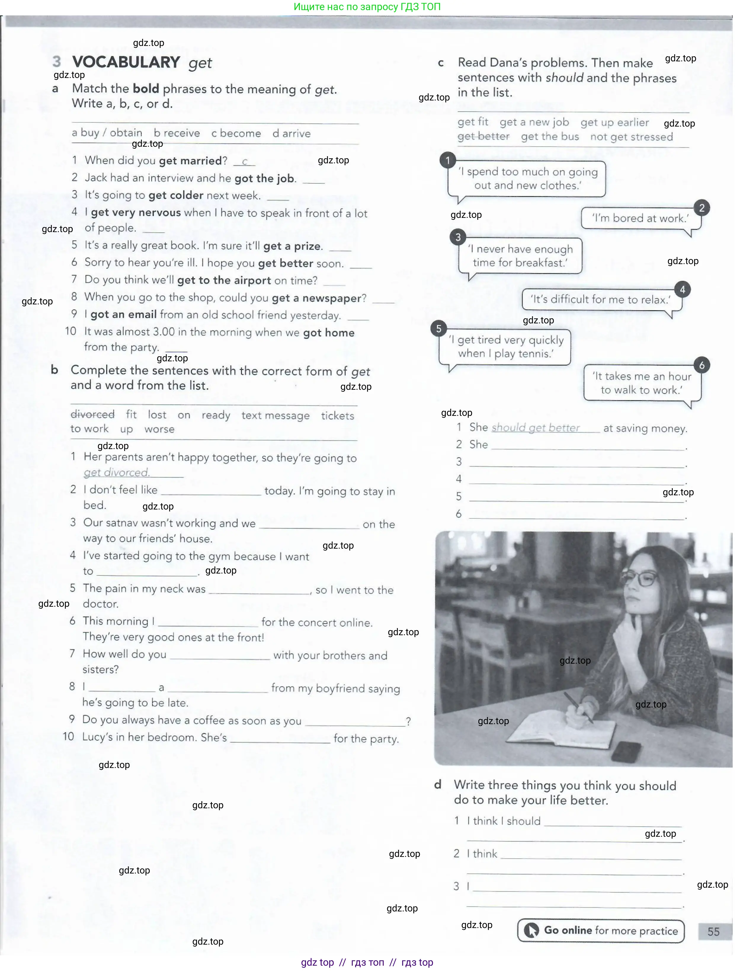 Английский язык (english), 5-11 класс Рабочая тетрадь (workbook), авторы: Latham-Koenig Christina, Oxenden Clive, Lambert Jerry, Seligson Paul, Duckworth Michael, издательство Oxford University Press, Москва, 2019, страница 55