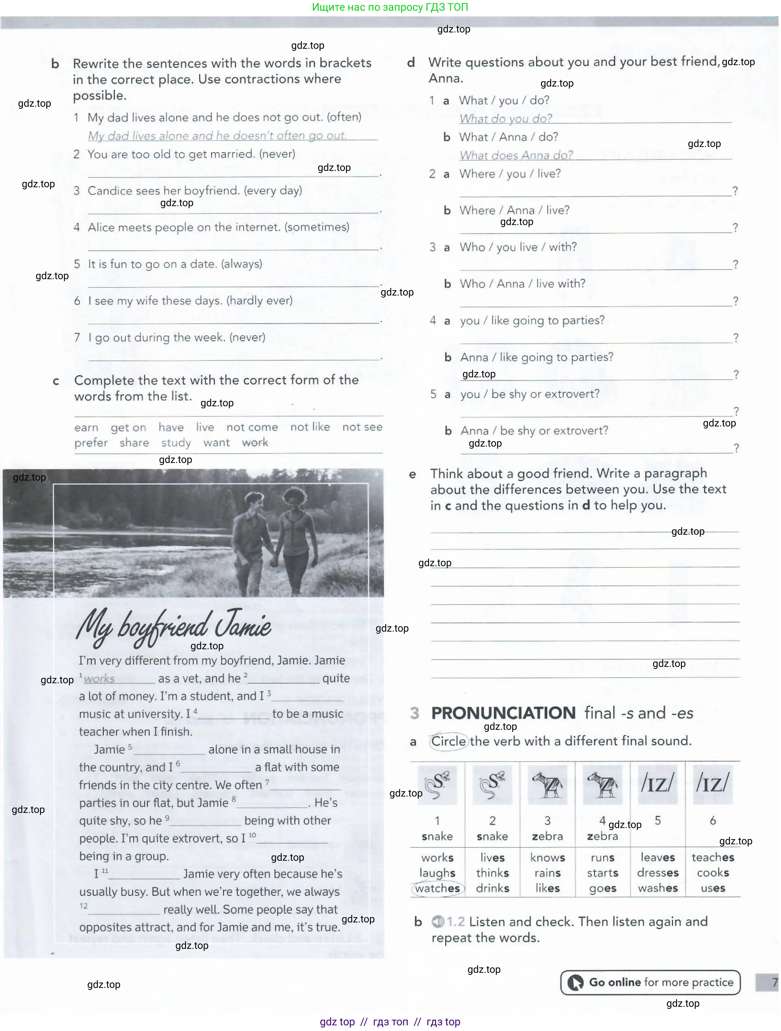 Английский язык (english), 5-11 класс Рабочая тетрадь (workbook), авторы: Latham-Koenig Christina, Oxenden Clive, Lambert Jerry, Seligson Paul, Duckworth Michael, издательство Oxford University Press, Москва, 2019, страница 7