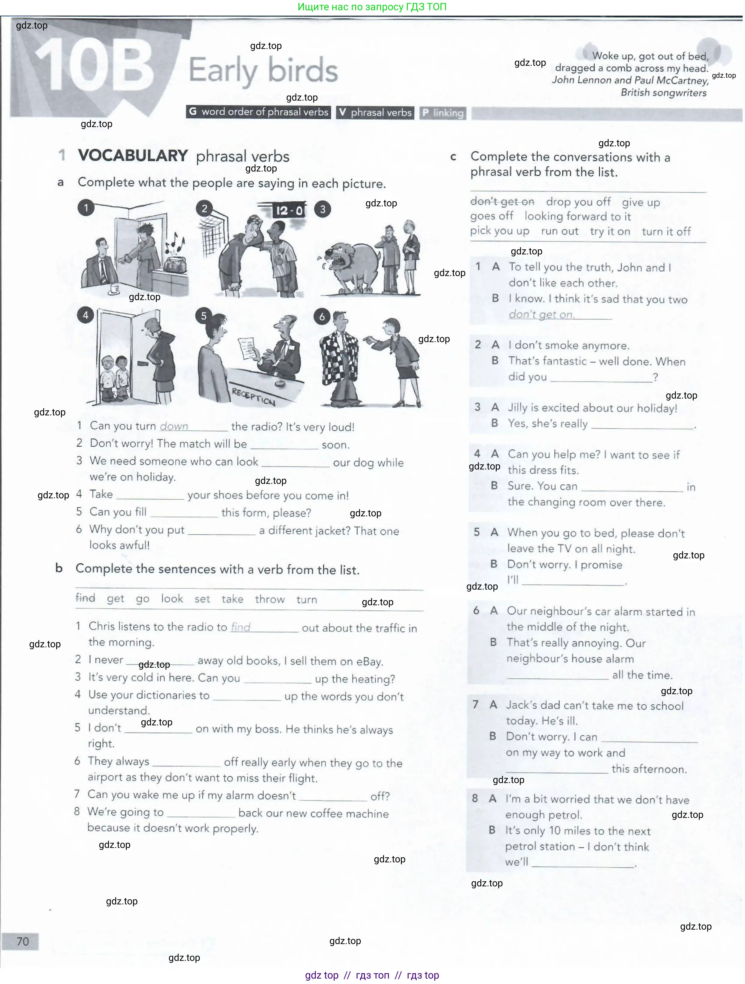 Английский язык (english), 5-11 класс Рабочая тетрадь (workbook), авторы: Latham-Koenig Christina, Oxenden Clive, Lambert Jerry, Seligson Paul, Duckworth Michael, издательство Oxford University Press, Москва, 2019, страница 70