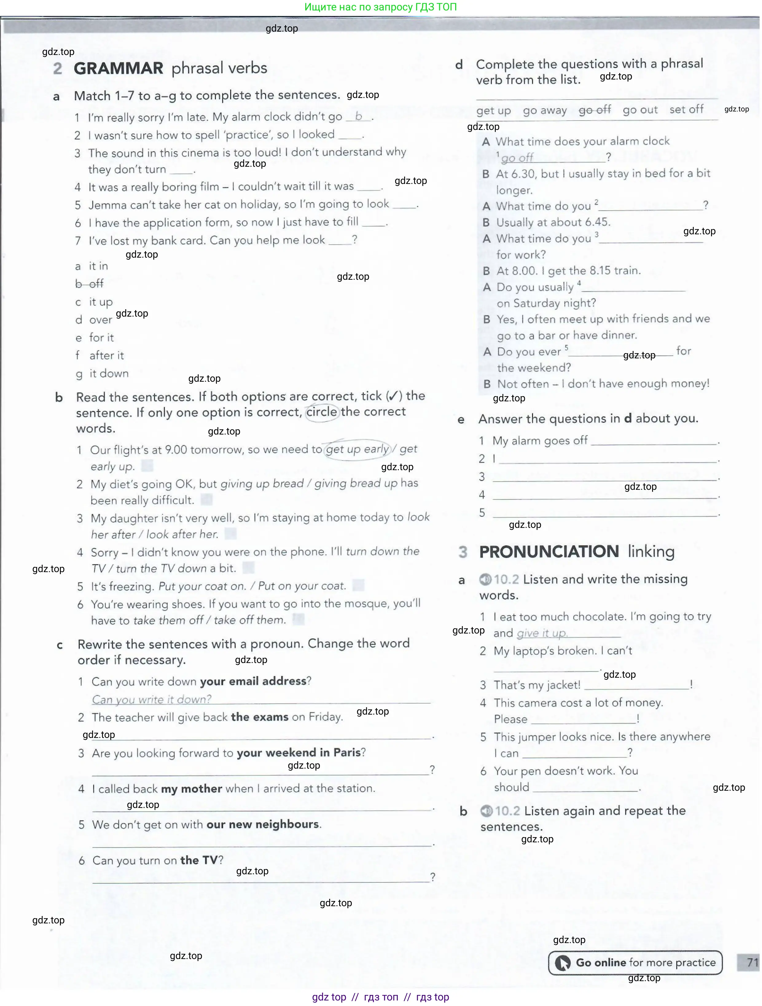 Английский язык (english), 5-11 класс Рабочая тетрадь (workbook), авторы: Latham-Koenig Christina, Oxenden Clive, Lambert Jerry, Seligson Paul, Duckworth Michael, издательство Oxford University Press, Москва, 2019, страница 71