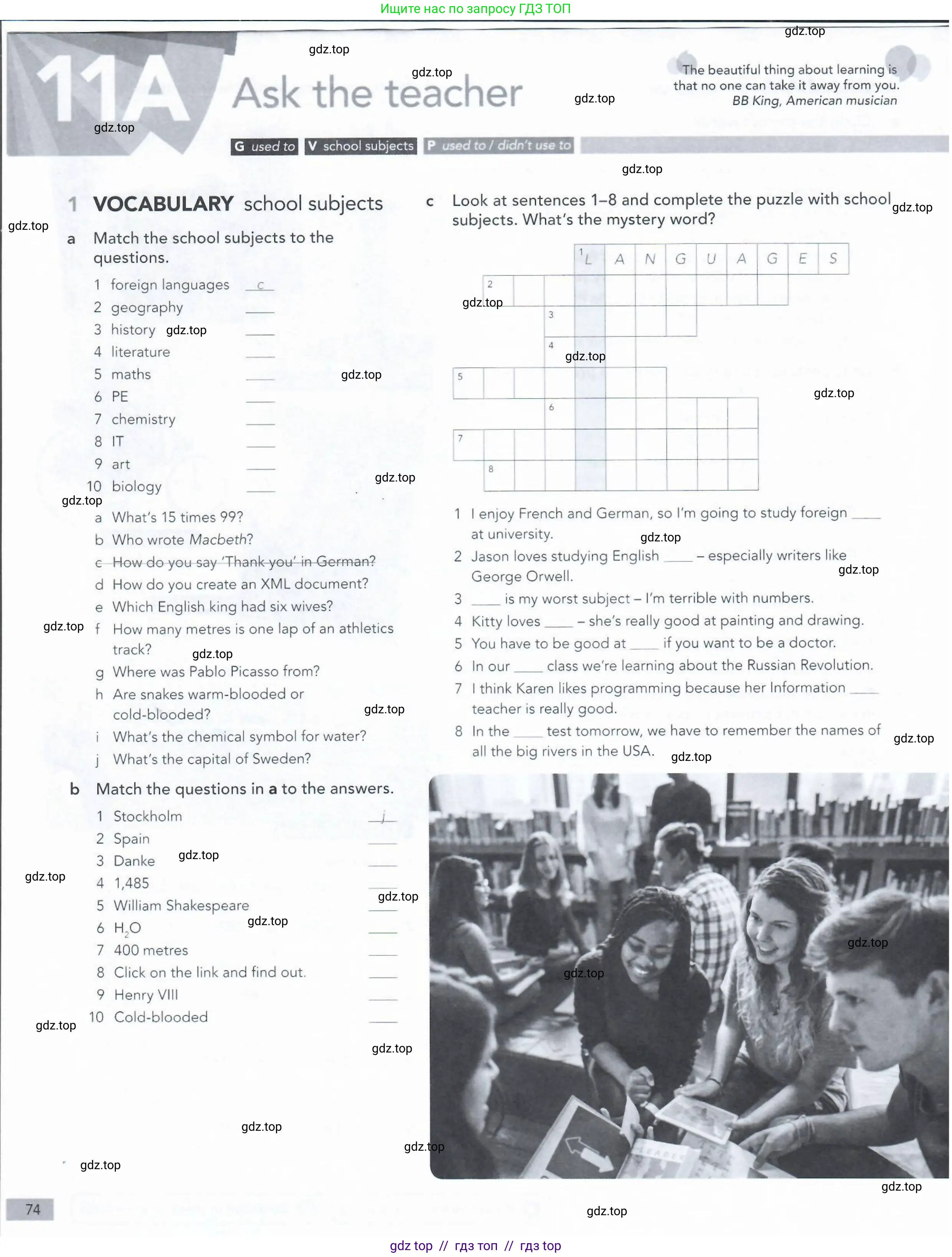 Английский язык (english), 5-11 класс Рабочая тетрадь (workbook), авторы: Latham-Koenig Christina, Oxenden Clive, Lambert Jerry, Seligson Paul, Duckworth Michael, издательство Oxford University Press, Москва, 2019, страница 74