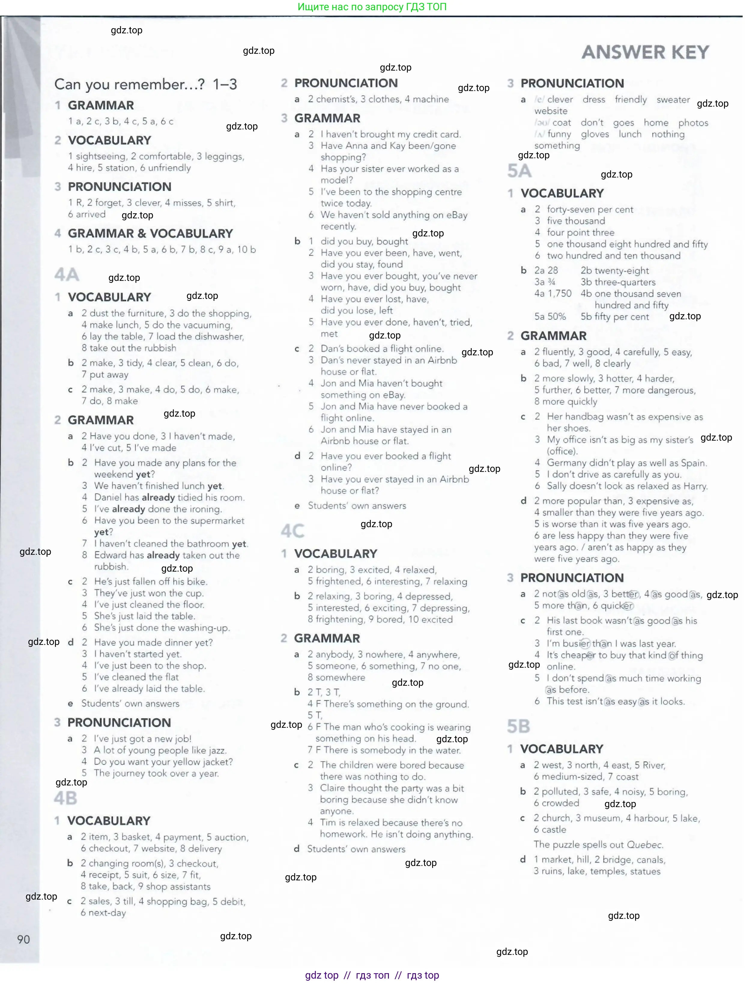 Английский язык (english), 5-11 класс Рабочая тетрадь (workbook), авторы: Latham-Koenig Christina, Oxenden Clive, Lambert Jerry, Seligson Paul, Duckworth Michael, издательство Oxford University Press, Москва, 2019, страница 90