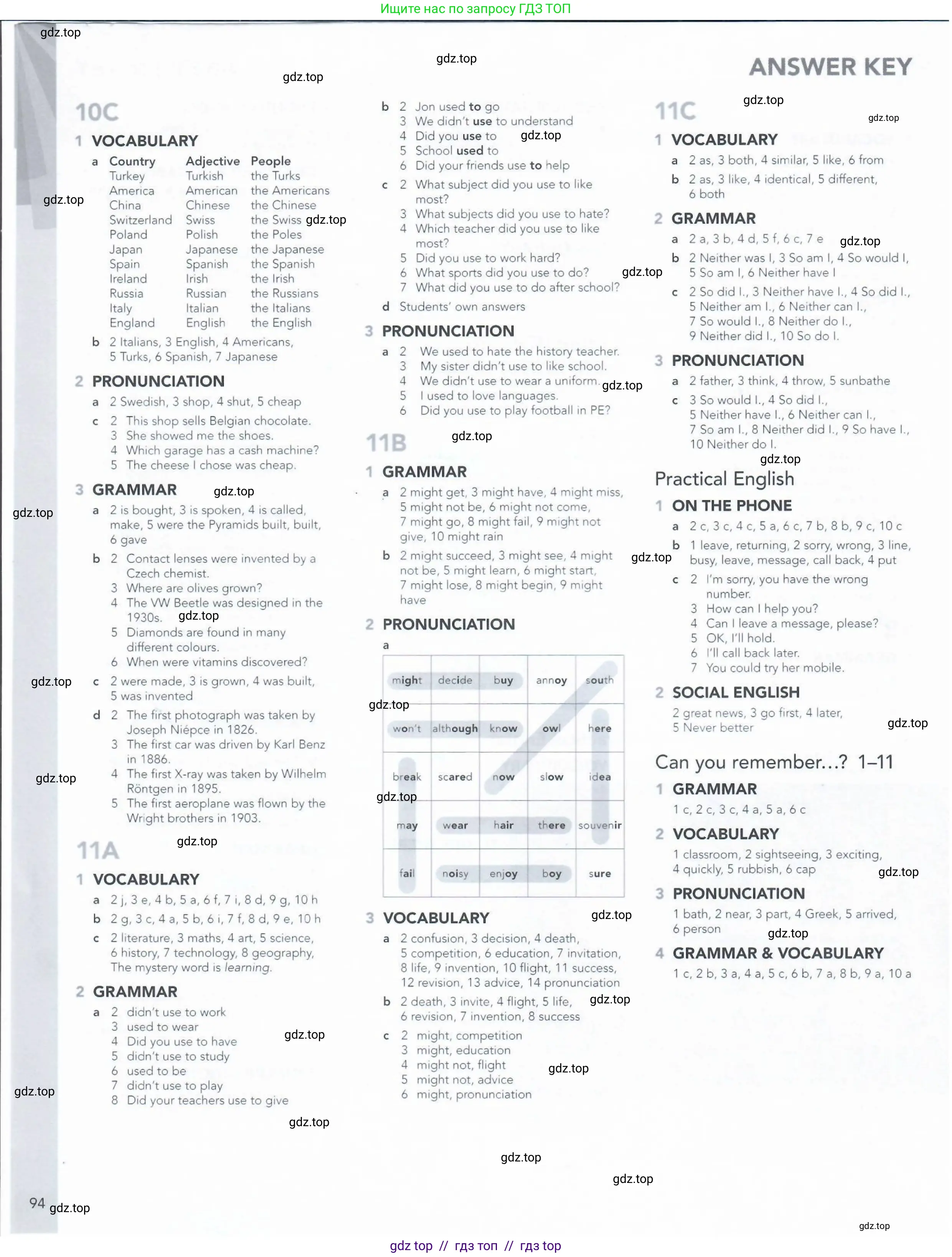 Английский язык (english), 5-11 класс Рабочая тетрадь (workbook), авторы: Latham-Koenig Christina, Oxenden Clive, Lambert Jerry, Seligson Paul, Duckworth Michael, издательство Oxford University Press, Москва, 2019, страница 94