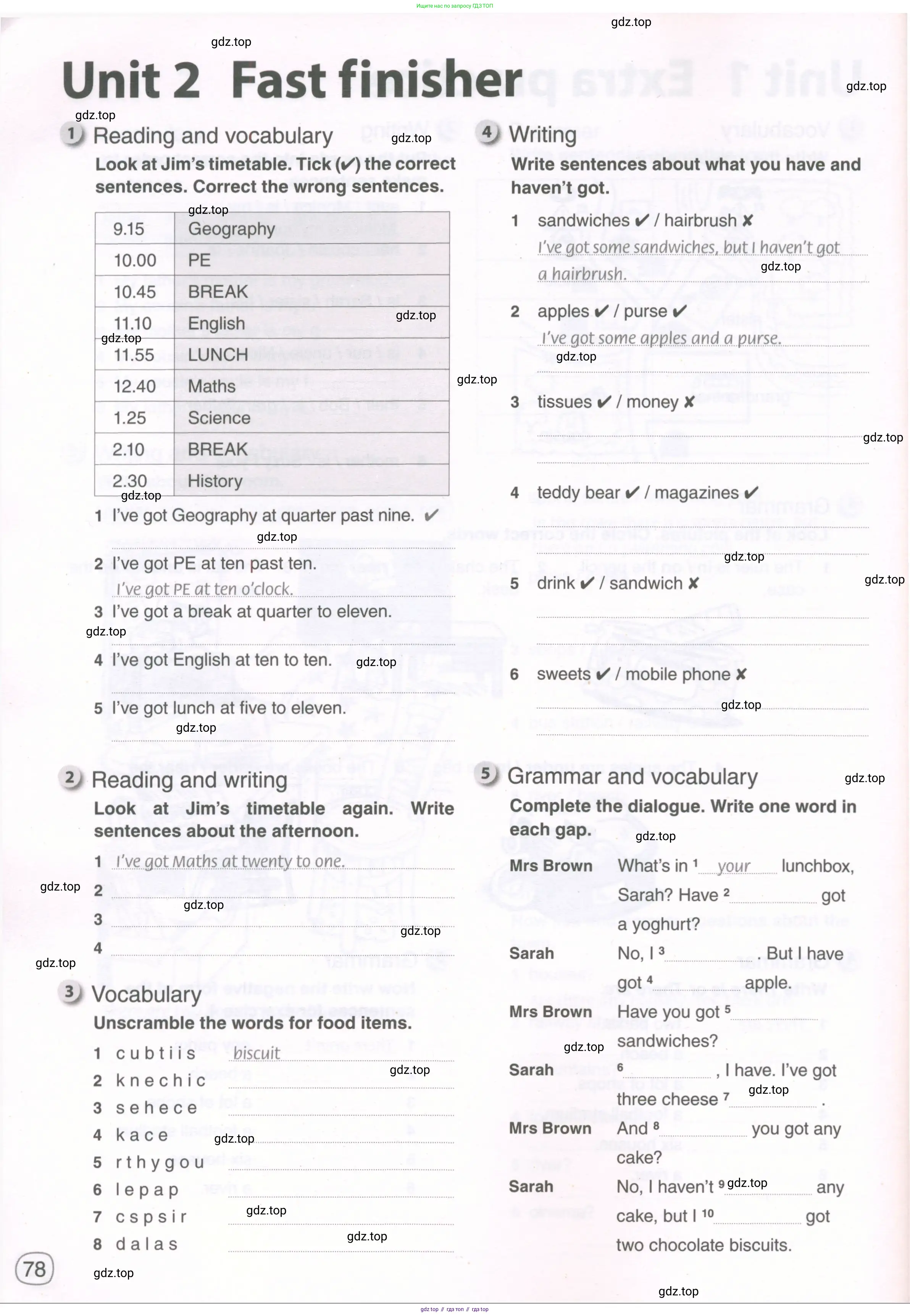 ГДЗ Английский язык (english), 5 класс рабочая тетрадь, авторы: Комарова Юлия Александровна, Ларионова Ирина Владимировна, издательство Русское слово, Москва, 2021, розового цвета, страница 78