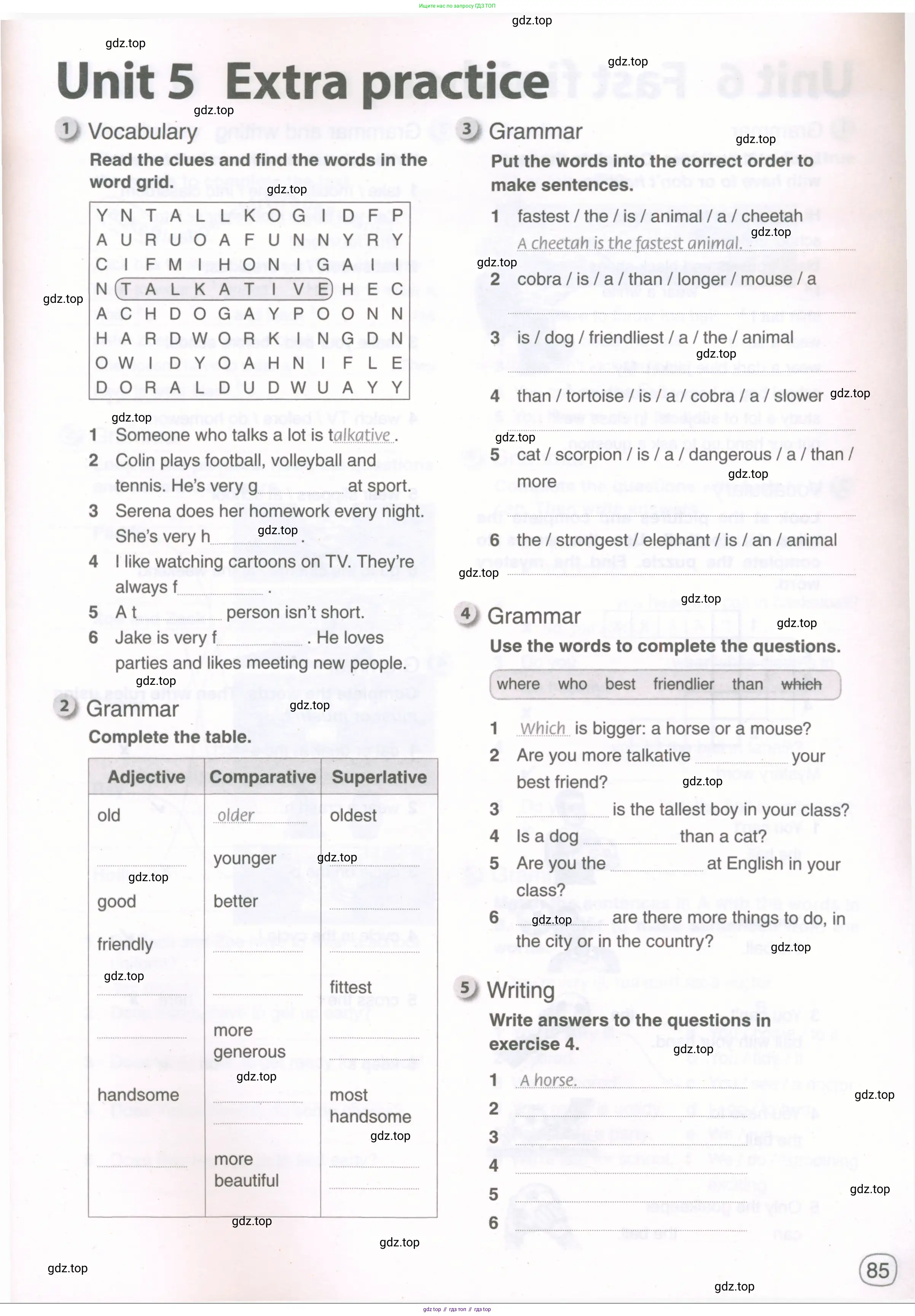 ГДЗ Английский язык (english), 5 класс рабочая тетрадь, авторы: Комарова Юлия Александровна, Ларионова Ирина Владимировна, издательство Русское слово, Москва, 2021, розового цвета, страница 85
