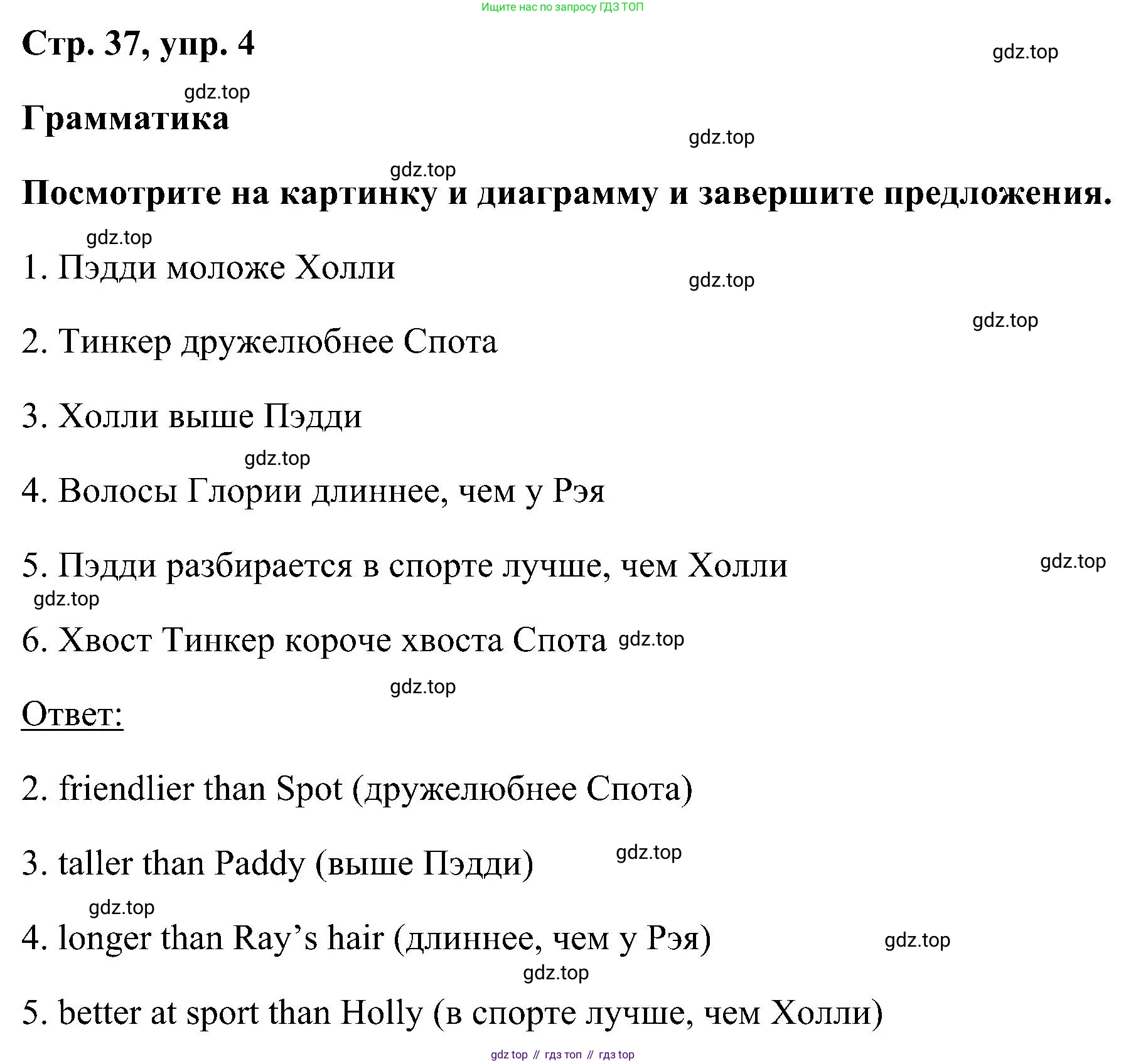 ГДЗ Английский язык (english), 5 класс рабочая тетрадь, авторы: Комарова Юлия Александровна, Ларионова Ирина Владимировна, издательство Русское слово, Москва, 2021, розового цвета, страница 37, номер 4, Решение