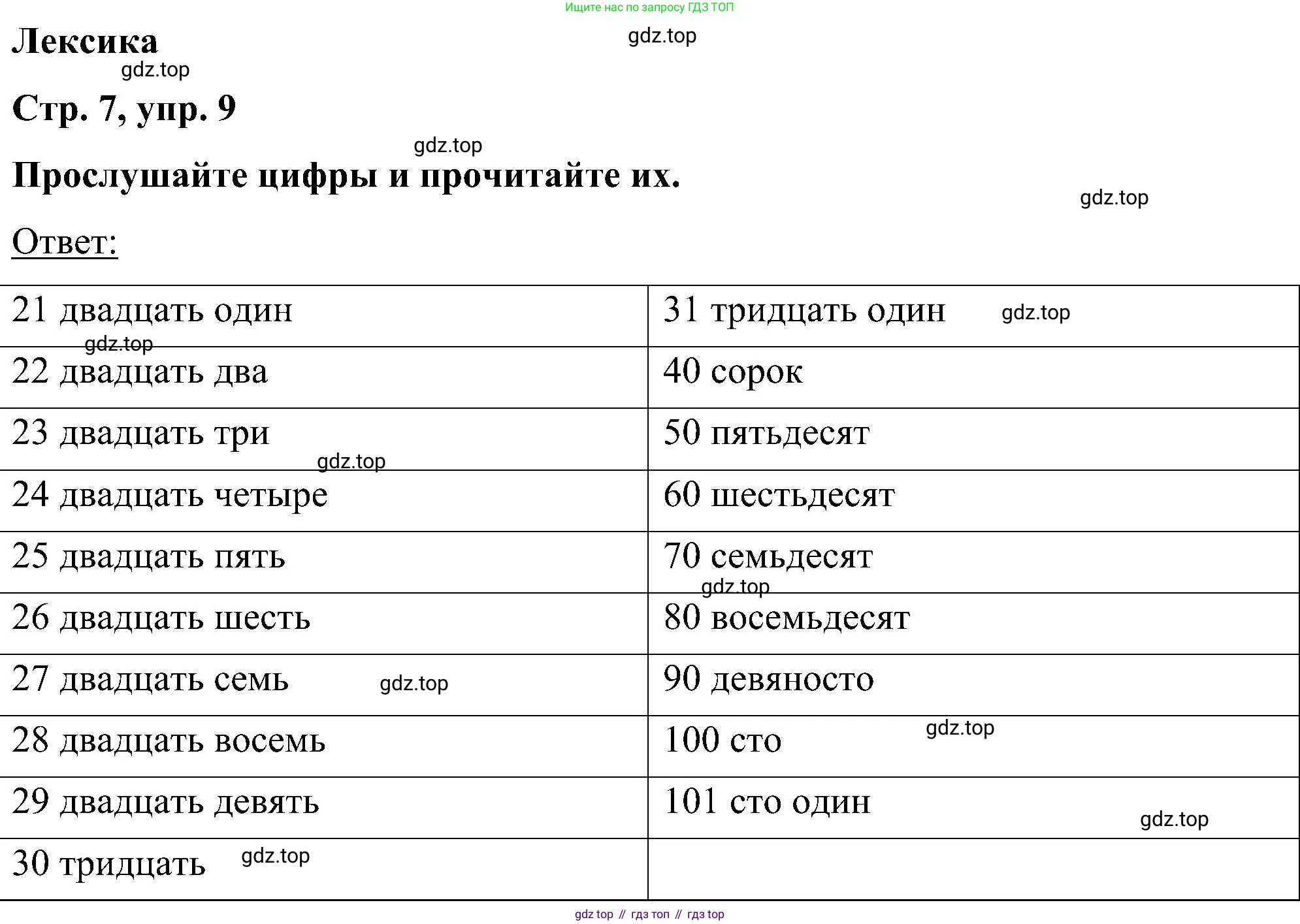 ГДЗ Английский язык (english), 5 класс Учебник (Student's book), авторы: Комарова Юлия Александровна, Ларионова Ирина Владимировна, издательство Русское слово, Москва, 2021, розового цвета, страница 7, номер 9, Решение