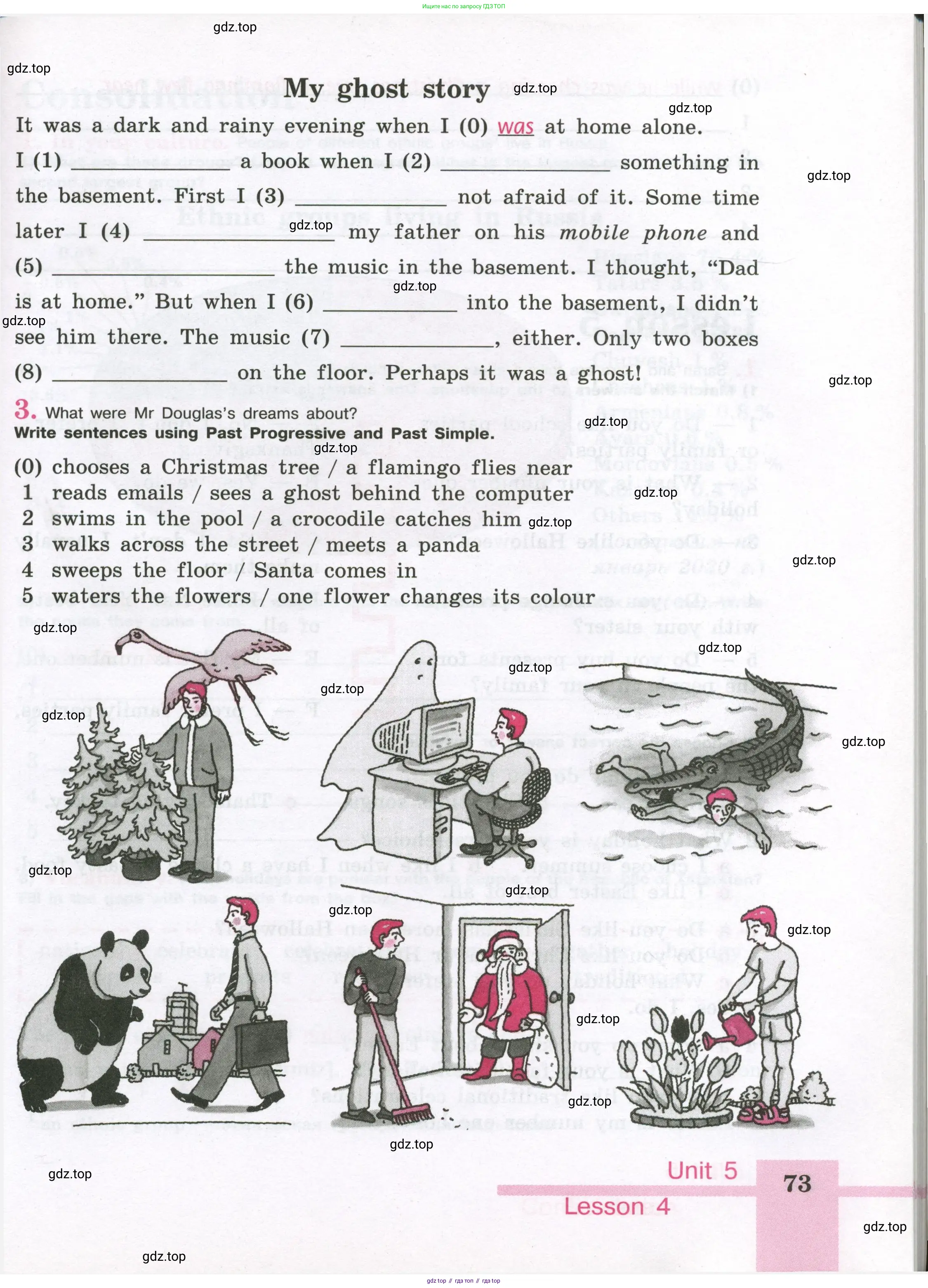 Английский язык (english), 5 класс рабочая тетрадь (activity book), авторы: Кузовлев Владимир Петрович (Kuzovlev Vladimir), Лапа Наталья Михайловна, Костина Ирина Павловна, Дуванова Ольга Викторовна, Кузнецова Елена Вячеславовна, издательство Просвещение, Москва, 2023, страница 73