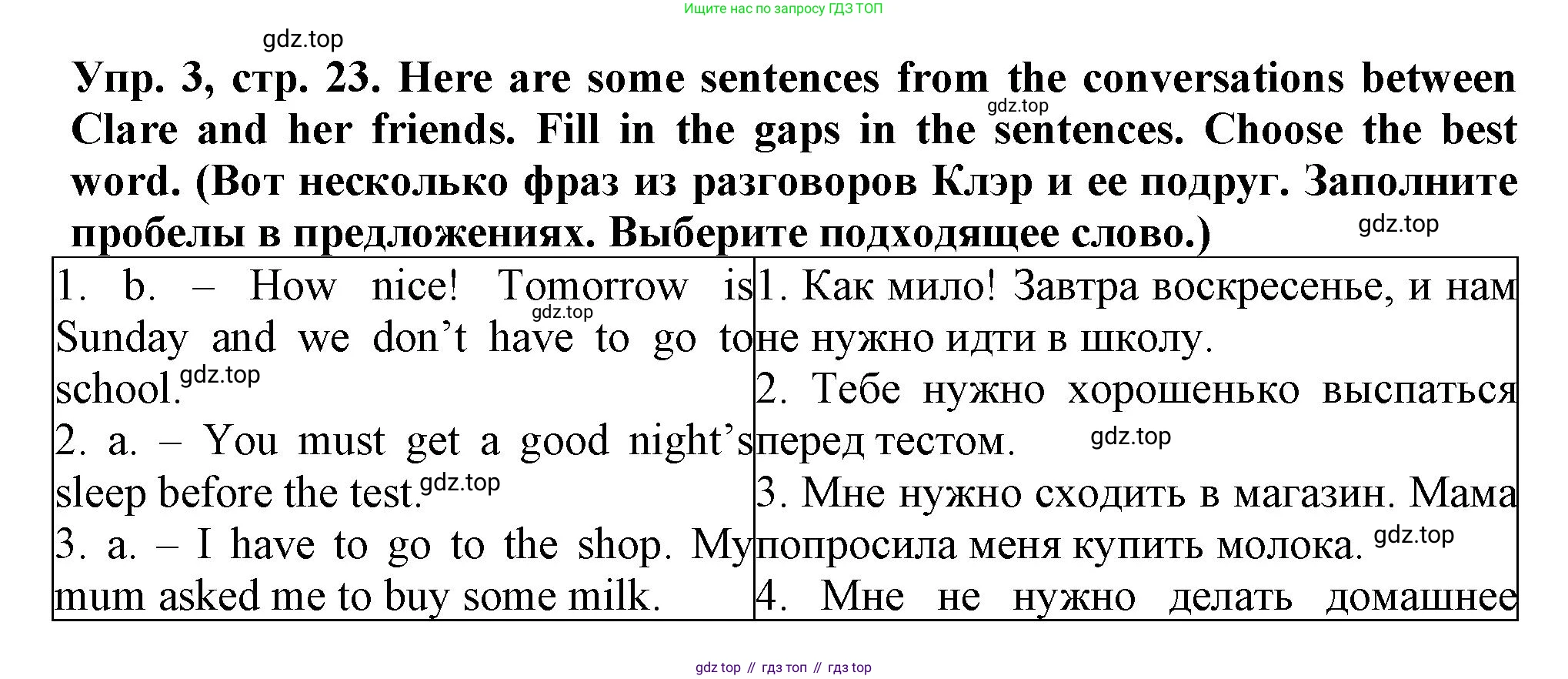 Английский язык (english), 5 класс рабочая тетрадь (activity book), авторы: Кузовлев Владимир Петрович (Kuzovlev Vladimir), Лапа Наталья Михайловна, Костина Ирина Павловна, Дуванова Ольга Викторовна, Кузнецова Елена Вячеславовна, издательство Просвещение, Москва, 2023, страница 23, номер 3, Решение 2023