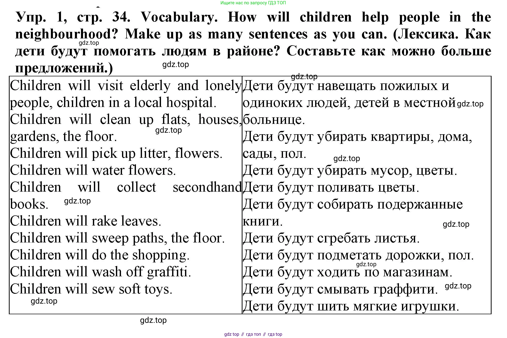 Английский язык (english), 5 класс рабочая тетрадь (activity book), авторы: Кузовлев Владимир Петрович (Kuzovlev Vladimir), Лапа Наталья Михайловна, Костина Ирина Павловна, Дуванова Ольга Викторовна, Кузнецова Елена Вячеславовна, издательство Просвещение, Москва, 2023, страница 34, номер 1, Решение 2023