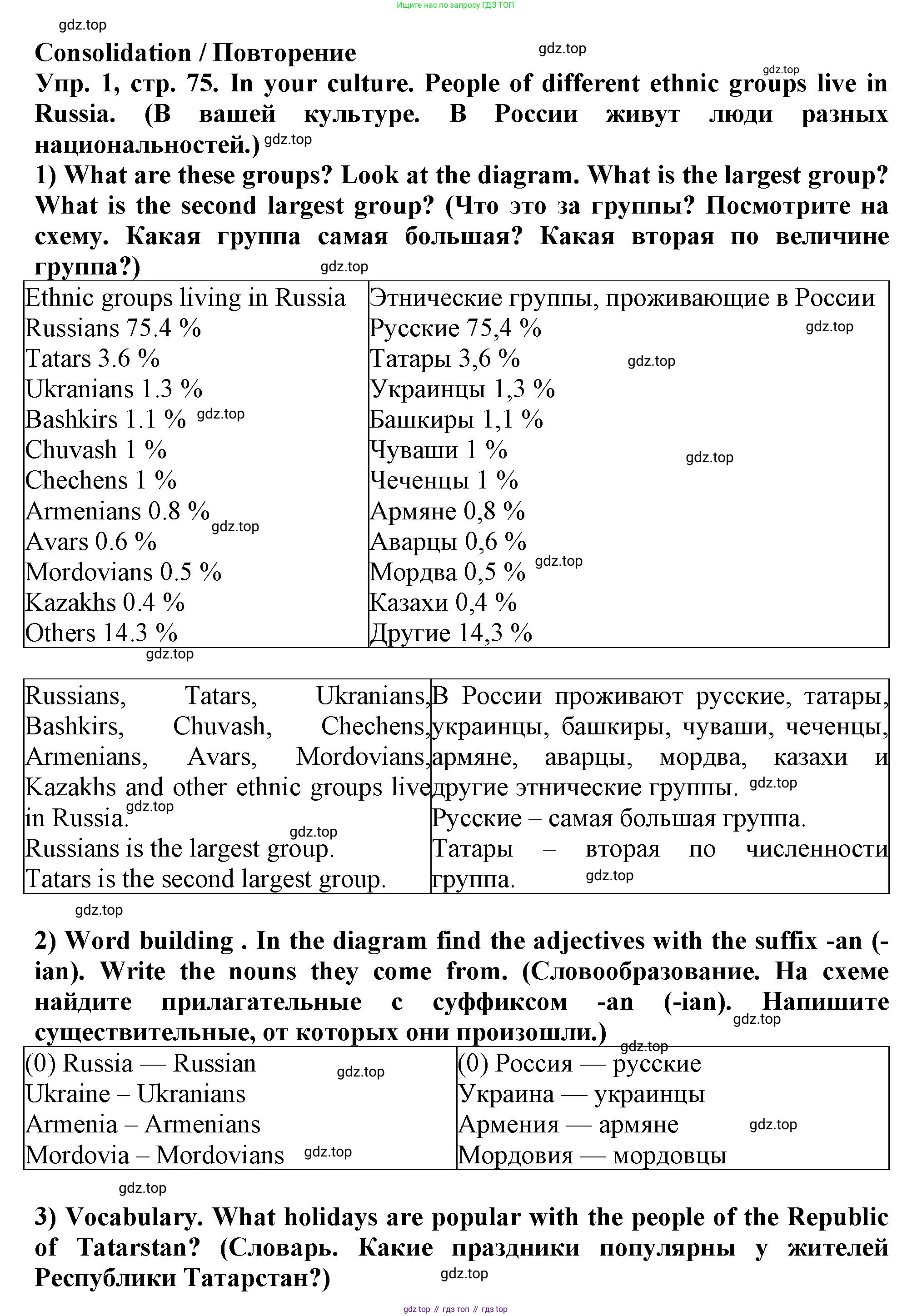 Английский язык (english), 5 класс рабочая тетрадь (activity book), авторы: Кузовлев Владимир Петрович (Kuzovlev Vladimir), Лапа Наталья Михайловна, Костина Ирина Павловна, Дуванова Ольга Викторовна, Кузнецова Елена Вячеславовна, издательство Просвещение, Москва, 2023, страница 75, номер 1, Решение 2023