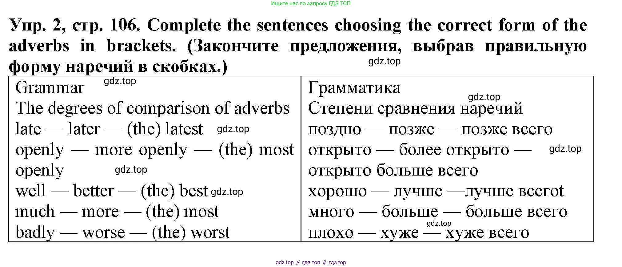 Английский язык (english), 5 класс рабочая тетрадь (activity book), авторы: Кузовлев Владимир Петрович (Kuzovlev Vladimir), Лапа Наталья Михайловна, Костина Ирина Павловна, Дуванова Ольга Викторовна, Кузнецова Елена Вячеславовна, издательство Просвещение, Москва, 2023, страница 106, номер 2, Решение 2023