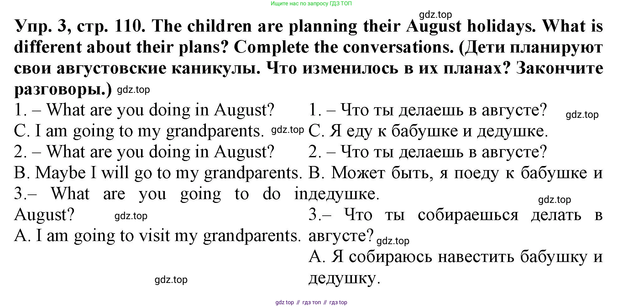 Английский язык (english), 5 класс рабочая тетрадь (activity book), авторы: Кузовлев Владимир Петрович (Kuzovlev Vladimir), Лапа Наталья Михайловна, Костина Ирина Павловна, Дуванова Ольга Викторовна, Кузнецова Елена Вячеславовна, издательство Просвещение, Москва, 2023, страница 110, номер 3, Решение 2023