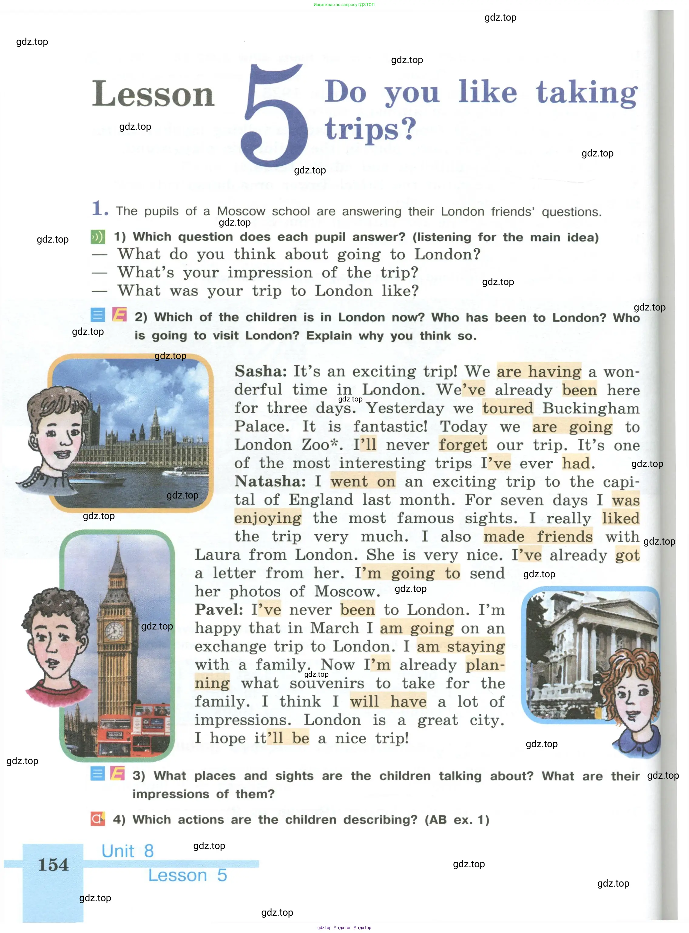 Английский язык (english), 5 класс Учебник (Student's book), авторы: Кузовлев Владимир Петрович (Kuzovlev Vladimir), Лапа Наталья Михайловна, Костина Ирина Павловна, Дуванова Ольга Викторовна, Кузнецова Елена Вячеславовна, издательство Просвещение, Москва, 2023, страница 154