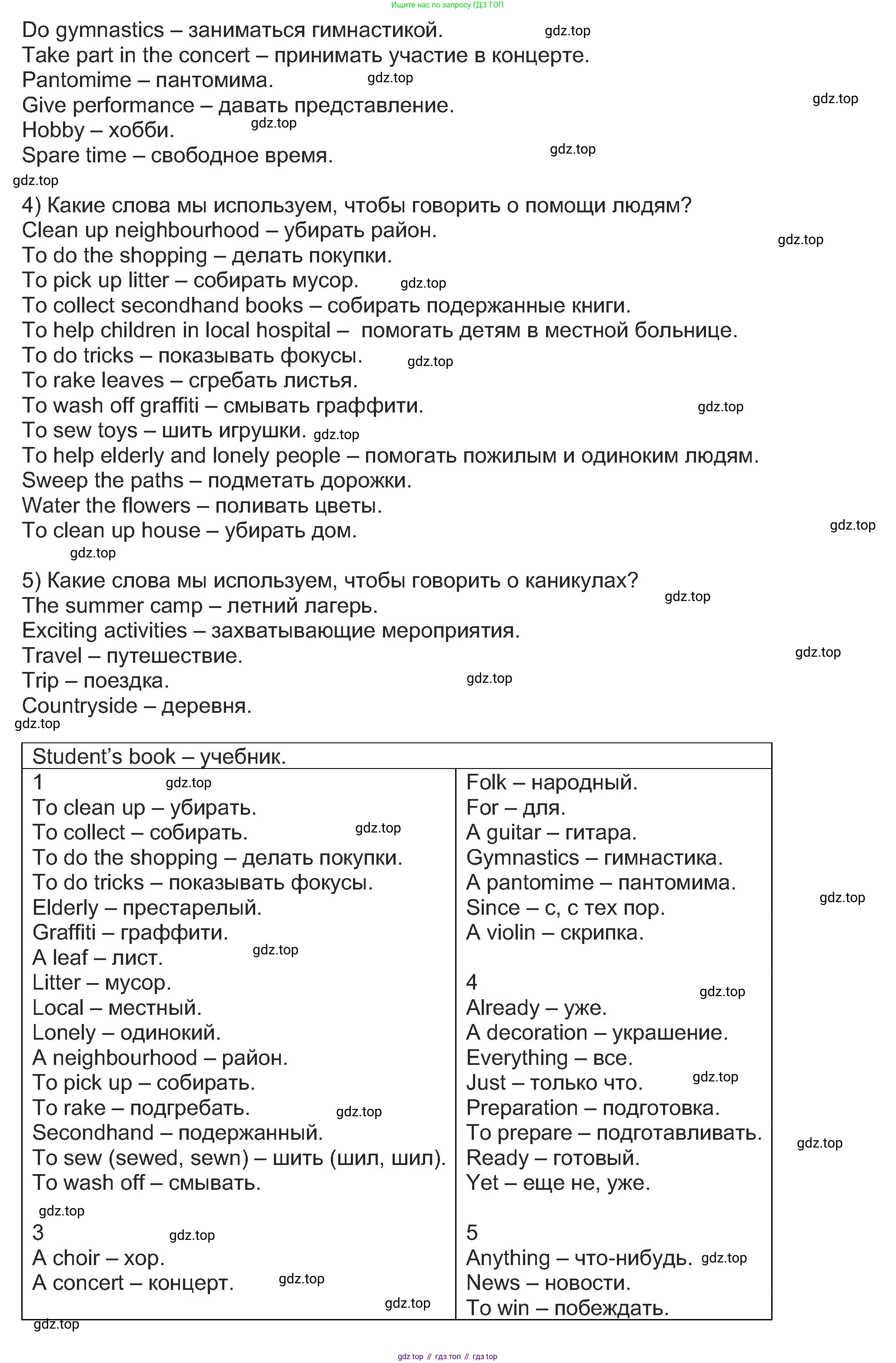 Английский язык (english), 5 класс Учебник (Student's book), авторы: Кузовлев Владимир Петрович (Kuzovlev Vladimir), Лапа Наталья Михайловна, Костина Ирина Павловна, Дуванова Ольга Викторовна, Кузнецова Елена Вячеславовна, издательство Просвещение, Москва, 2023, страница 58, Решение (продолжение 2)