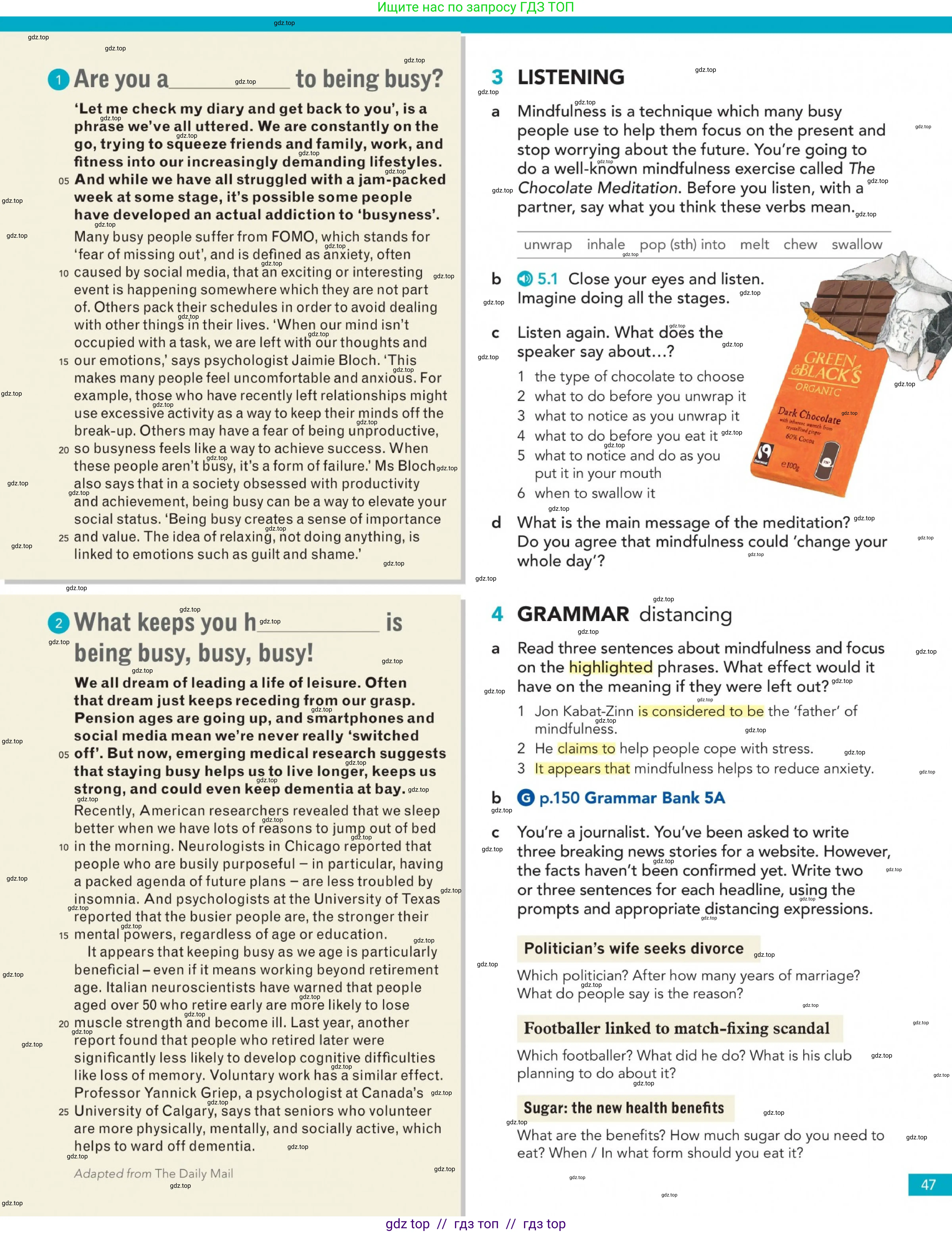 Английский язык (english), 5-11 класс Учебник (Student's book), авторы: Latham-Koenig Christina, Oxenden Clive, Lambert Jerry, Chomacki Kate, издательство Oxford University Press, Москва, 2019, белого цвета, страница 47