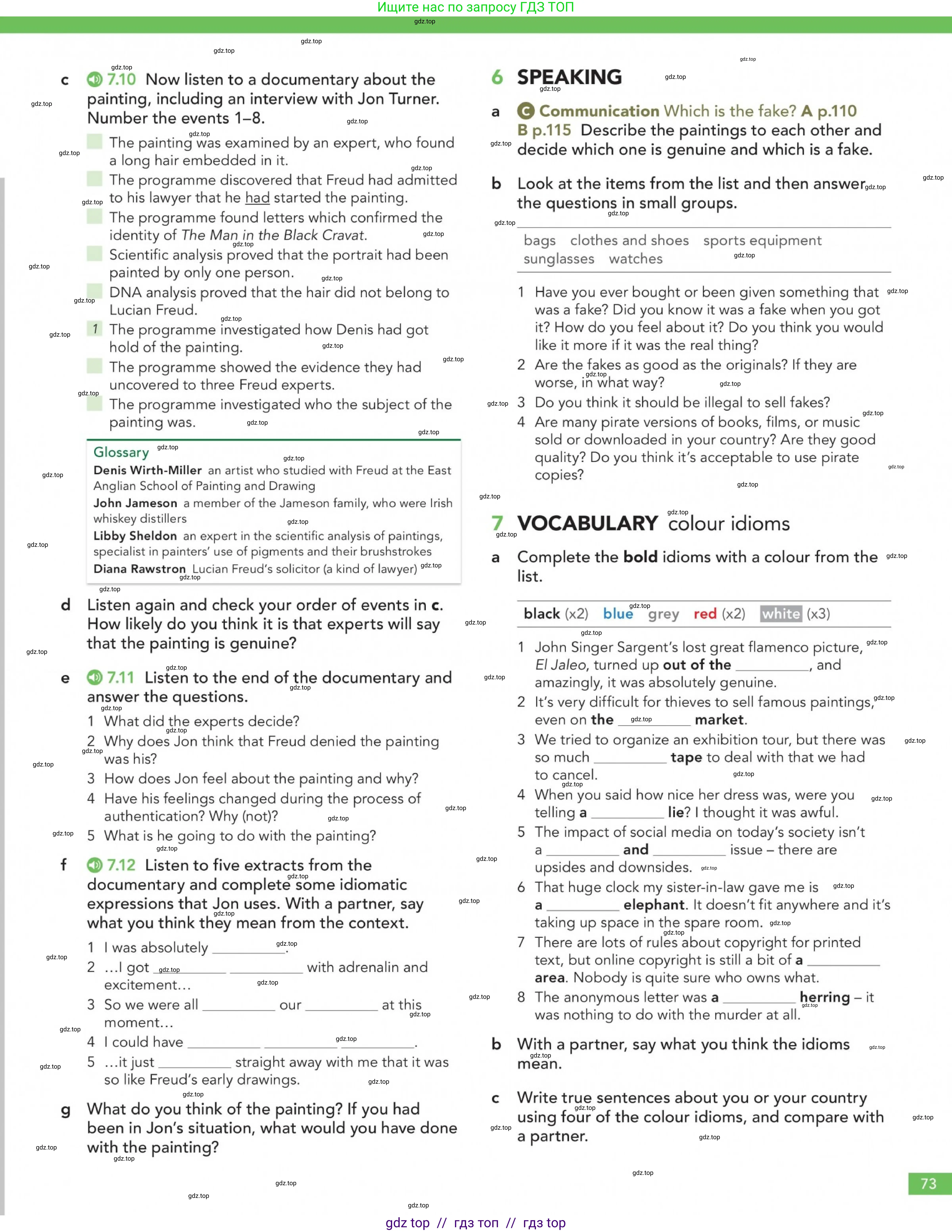 Английский язык (english), 5-11 класс Учебник (Student's book), авторы: Latham-Koenig Christina, Oxenden Clive, Lambert Jerry, Chomacki Kate, издательство Oxford University Press, Москва, 2019, белого цвета, страница 73