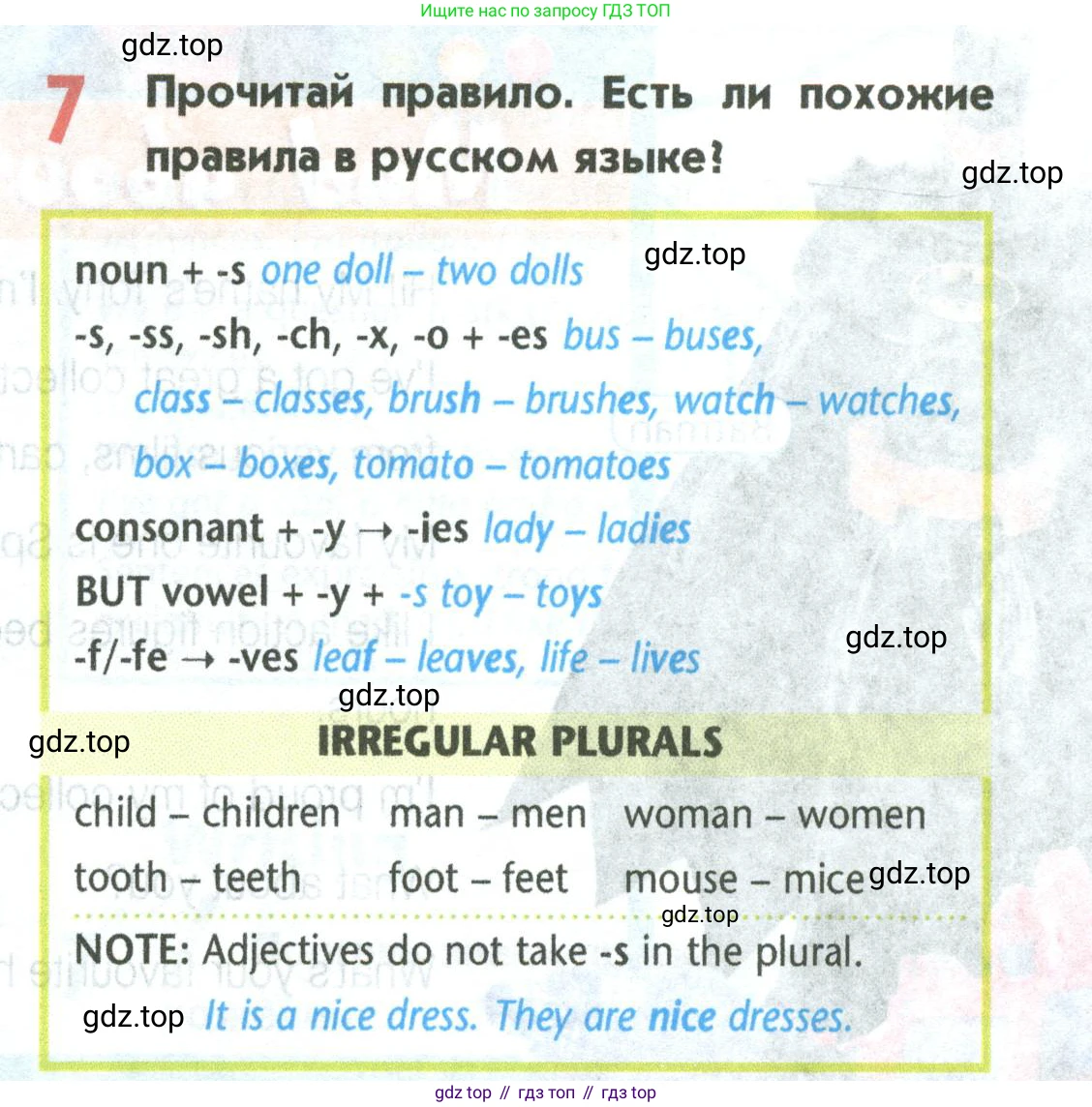 Английский язык (english), 5 класс Учебник (Student's book), авторы: Маневич Екатерина Гарьевна (Manevich Yekaterina), Полякова Анна Александровна (Polyakova Anna), Дули Дженни (Dooley Jenny), Эванс Вирджиния (Evans Virginia), издательство Просвещение, Москва, 2023, голубого цвета, страница 63, номер 7, Условие