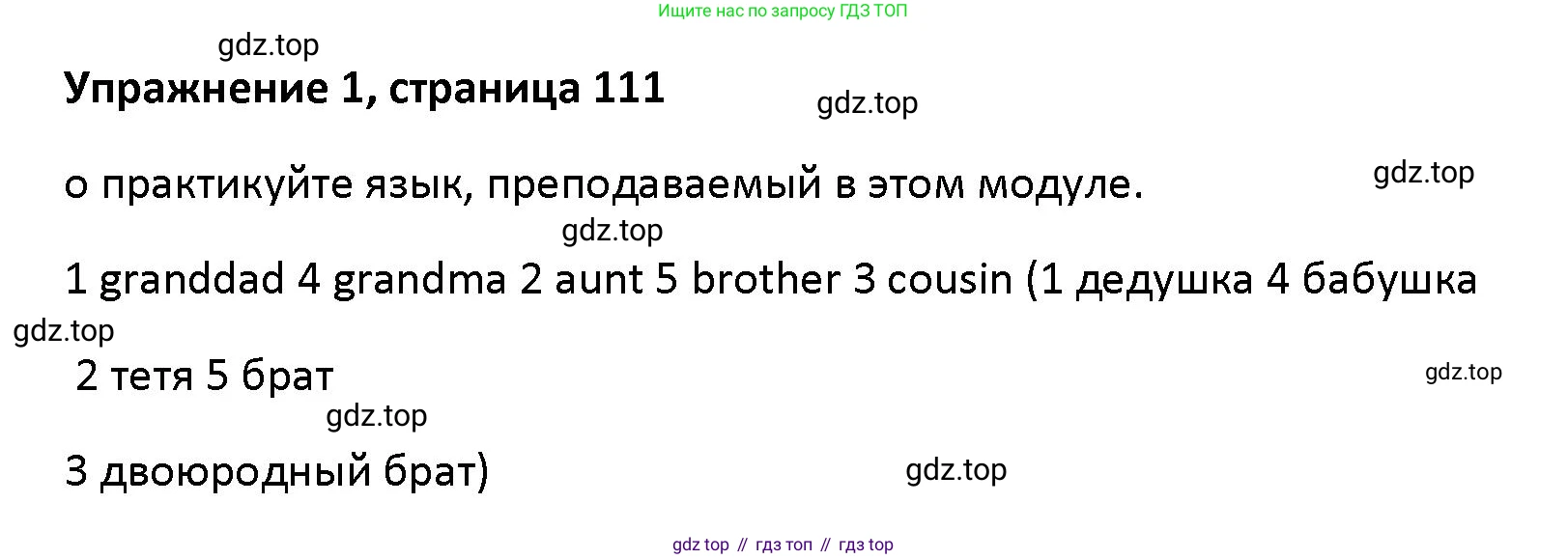 Английский язык (english), 5 класс Учебник (Student's book), авторы: Маневич Екатерина Гарьевна (Manevich Yekaterina), Полякова Анна Александровна (Polyakova Anna), Дули Дженни (Dooley Jenny), Эванс Вирджиния (Evans Virginia), издательство Просвещение, Москва, 2023, голубого цвета, страница 111, номер 1, Решение